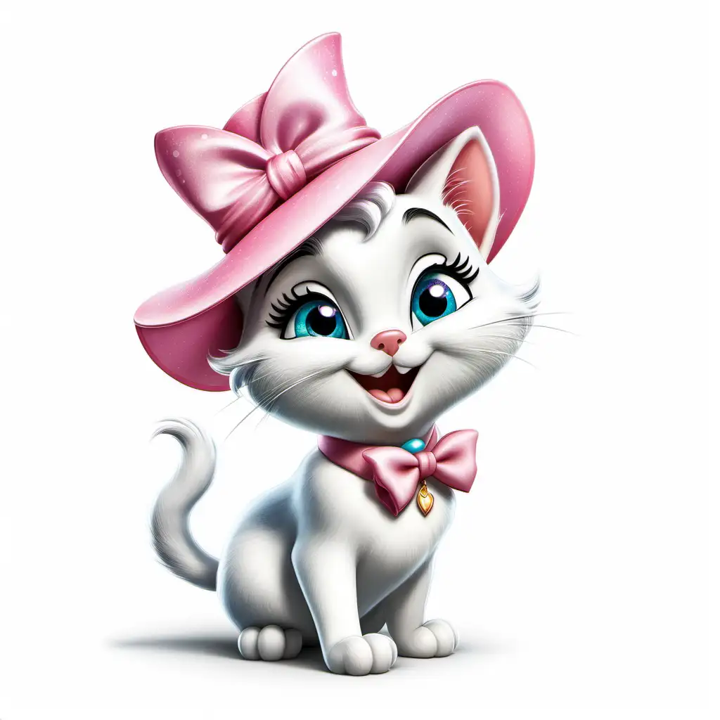 Charming Marie Aristocats Cartoon Character on White Background