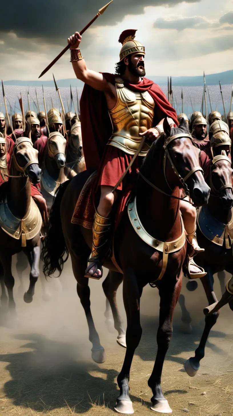 Alexander the Great Leading His Army on Horseback