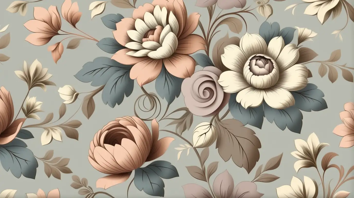 Vintage Floral Patterns in Muted Colors for Feminine Decor