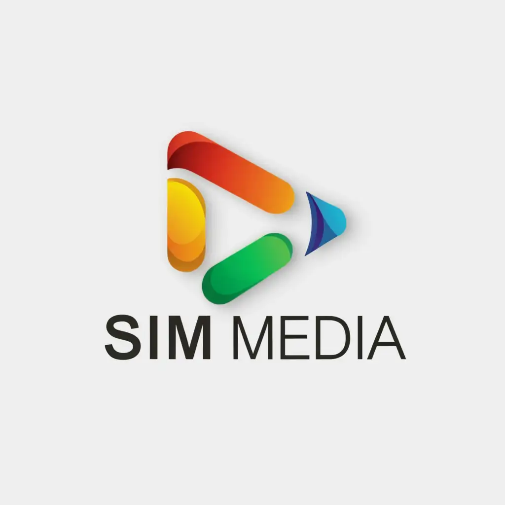 a logo design,with the text "Sim Media", main symbol:"""
Normal Letters
""",Minimalistic,be used in Entertainment industry,clear background