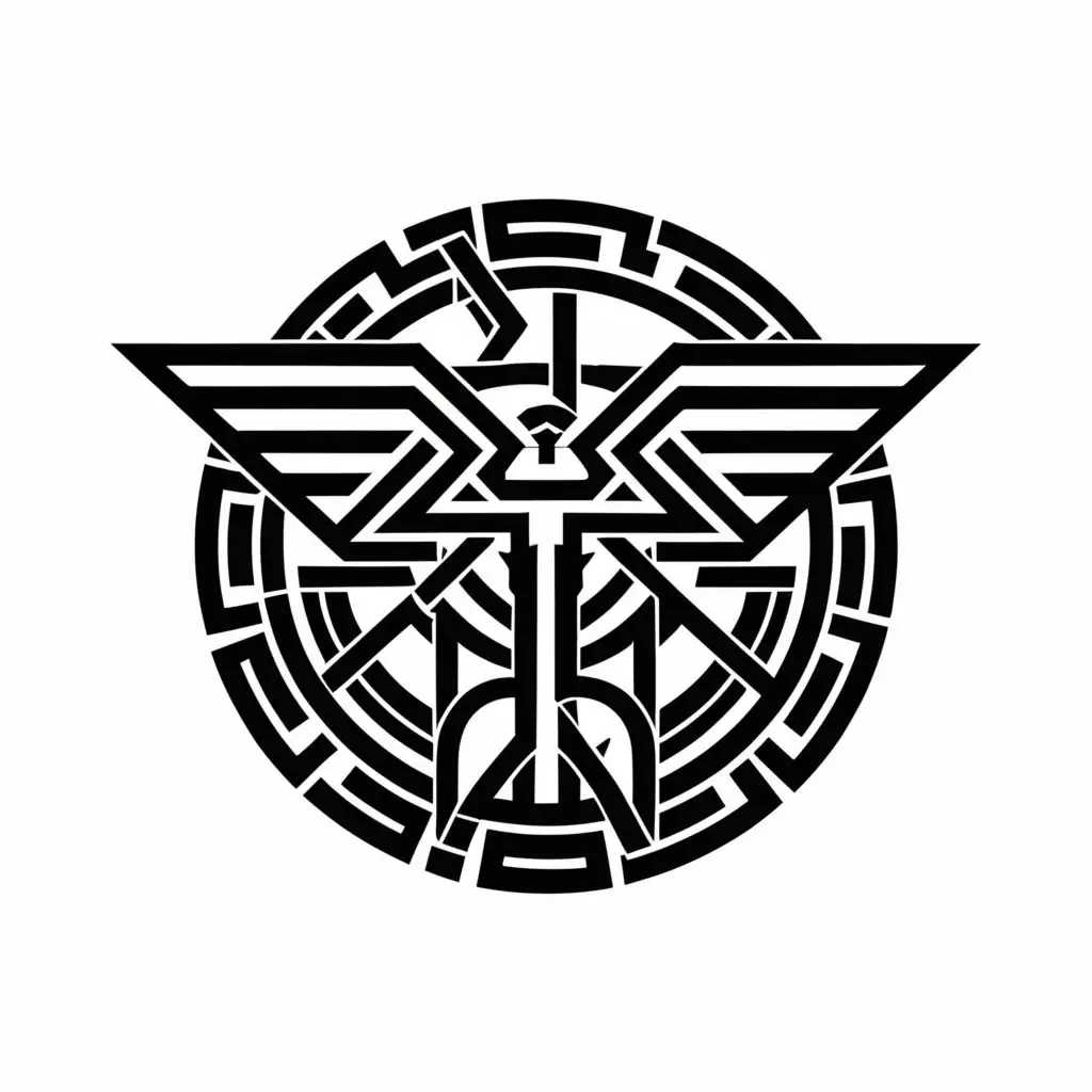 logo, The logo features a stylized representation of the Greek god Phanes, symbolizing creation and emergence. Phanes could be depicted in a modern and abstract style, perhaps with geometric shapes or bold lines to convey strength and creativity. Surrounding Phanes could be subtle elements inspired by streetwear fashion, such as graffiti-inspired patterns or urban motifs, to represent the fusion of ancient mythology with contemporary style., with the text "PHAERON", typography
