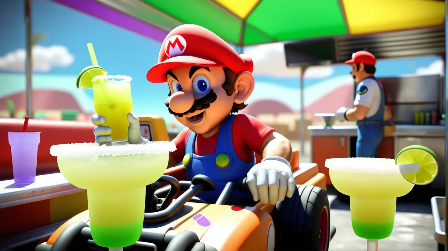 Mario Kart Scene Mario with Margarita in Taco Truck