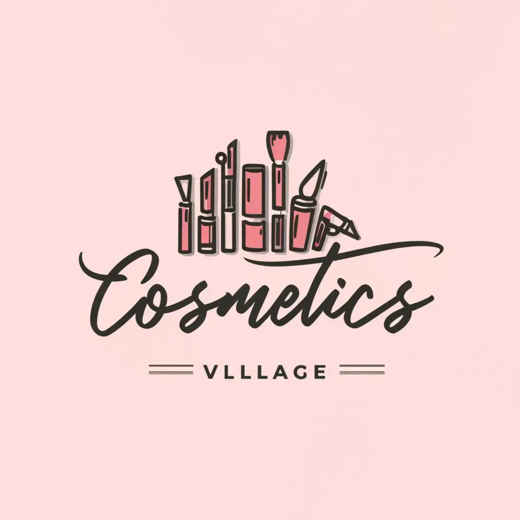 LOGO-Design-for-Cosmetics-Village-Elegant-Beauty-and-Spa-Industry-Emblem-with-a-Touch-of-Modern-Aesthetics