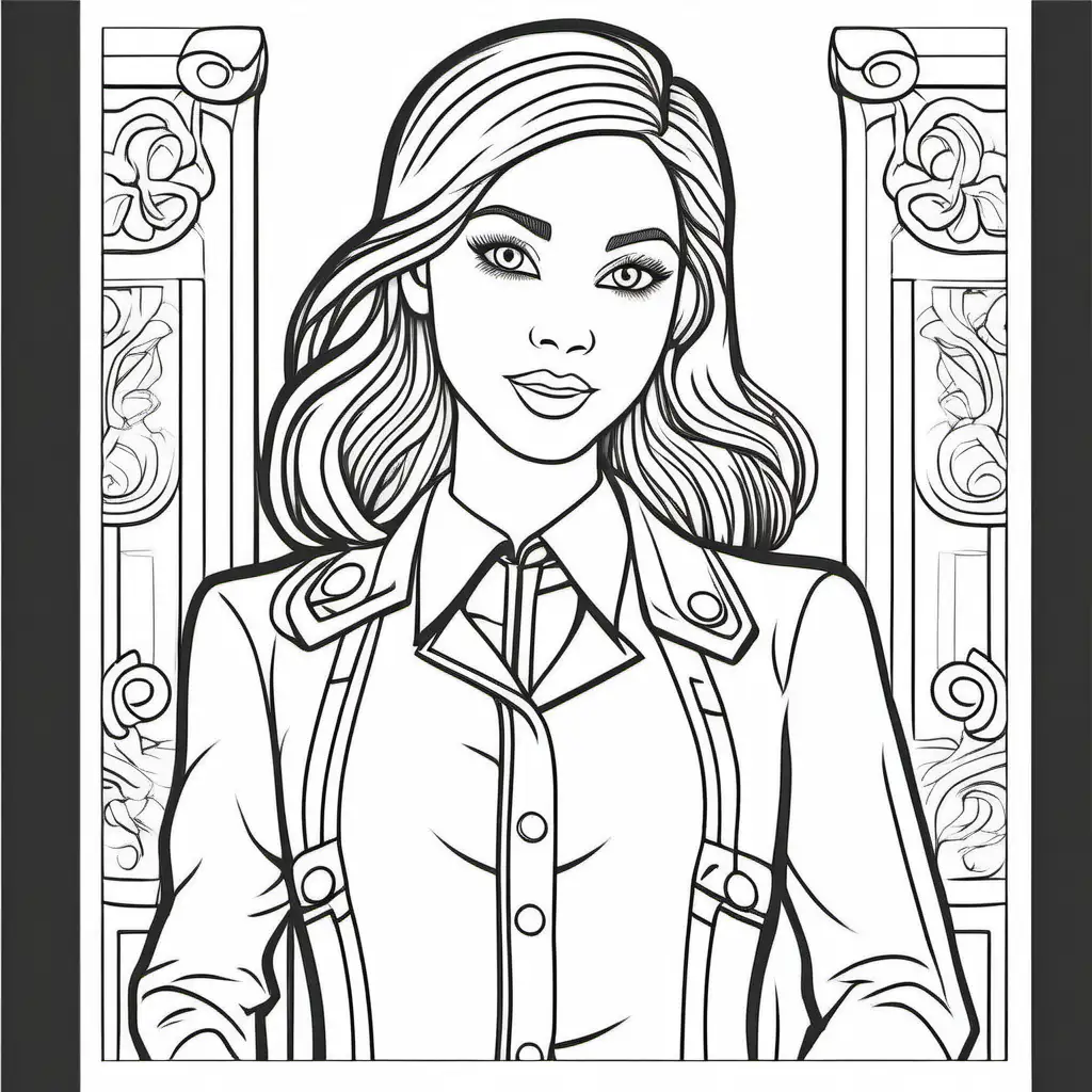 Simple Coloring Page for Kids with Elegant Attire on a White Background