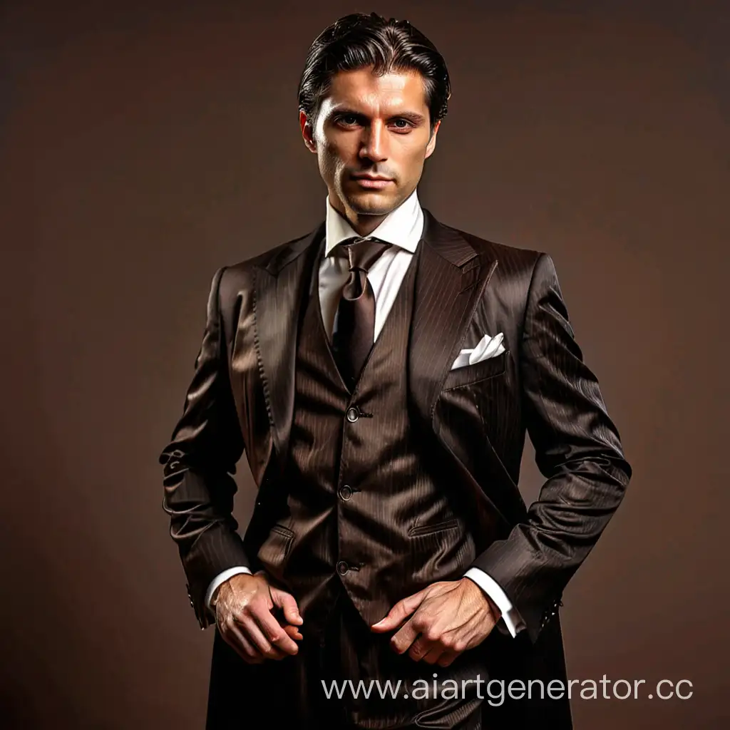 Elegant-Wealthy-Man-in-a-Sophisticated-BlackBrown-Suit