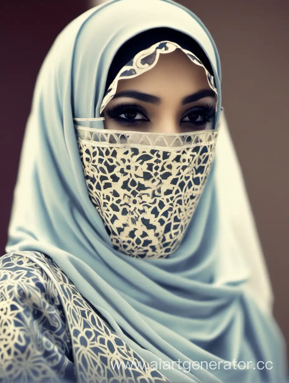 pretty Muslima wearing niqabi attire