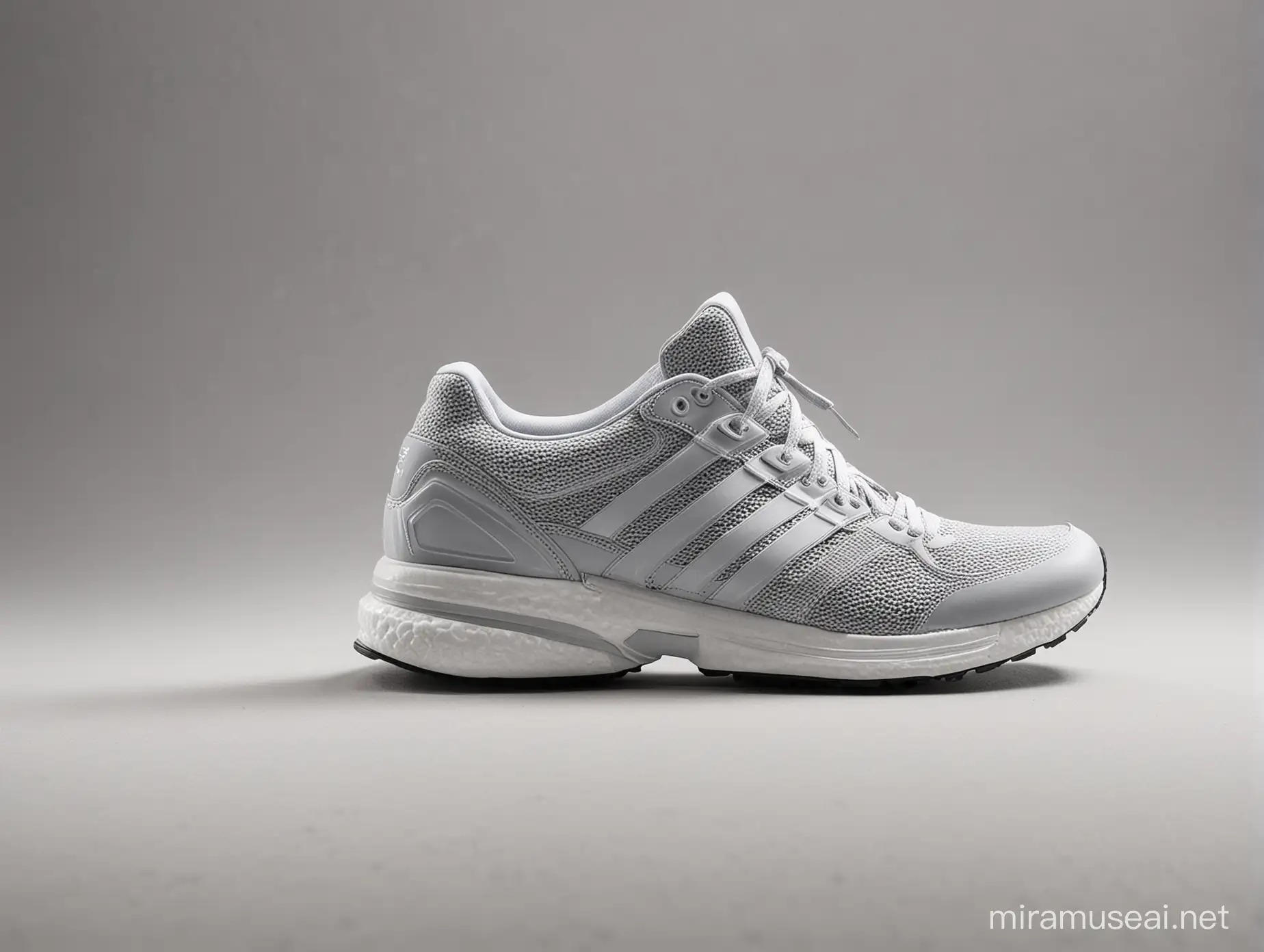 Adidas’ creations Running Shoes and the background is light grey
