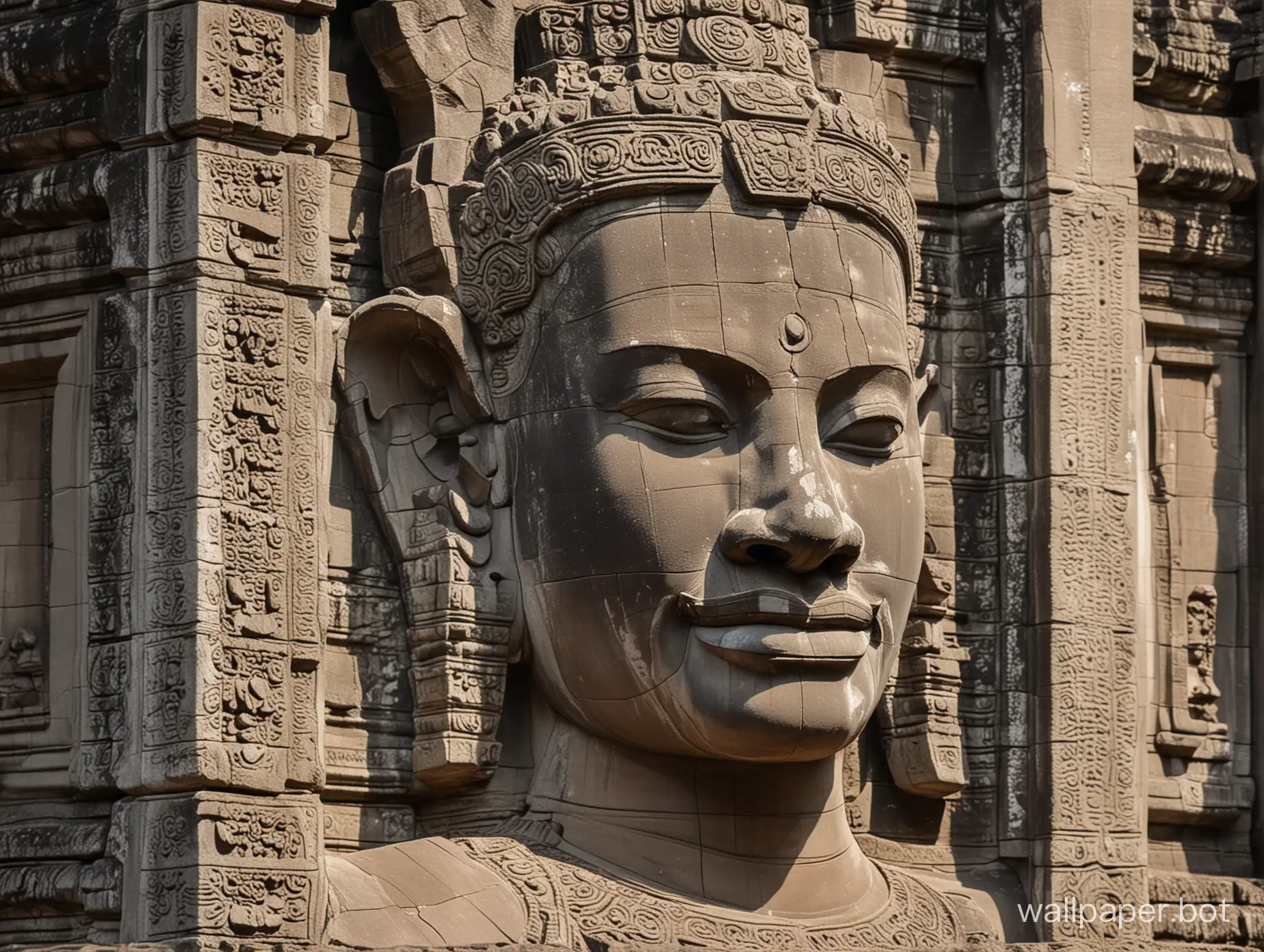 Angkor Wat in Cambodia, detailed features, sharp image