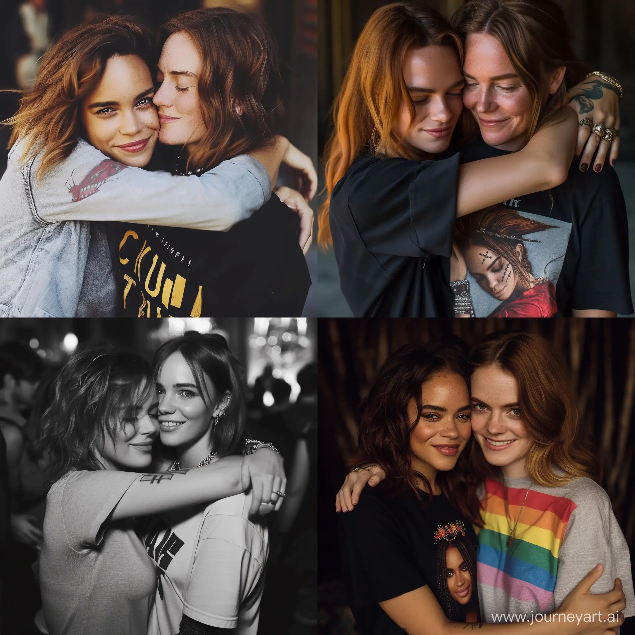 Lesbian t-shirt and Rihanna and Emma Watson hug