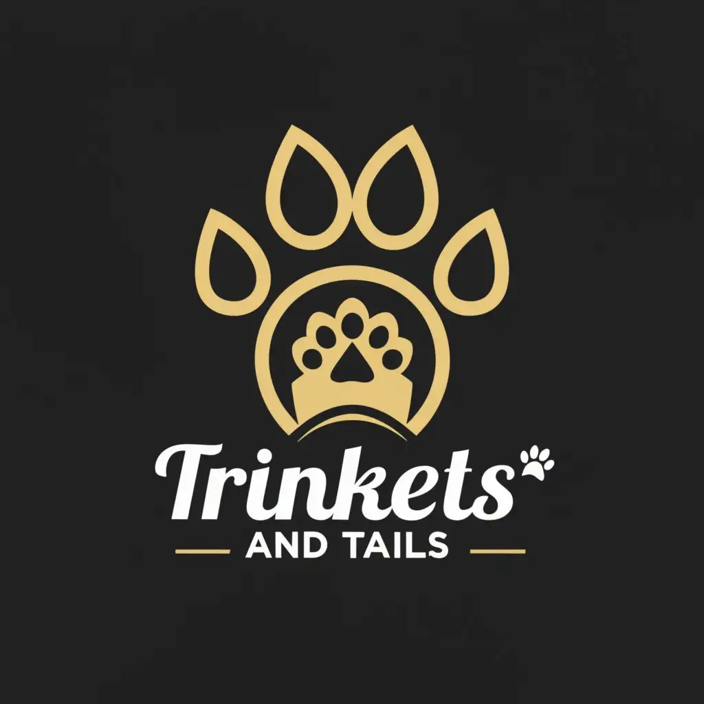 a logo design,with the text "Trinkets and Tails", main symbol:By: Christina,Moderate,be used in Animals Pets industry,clear background