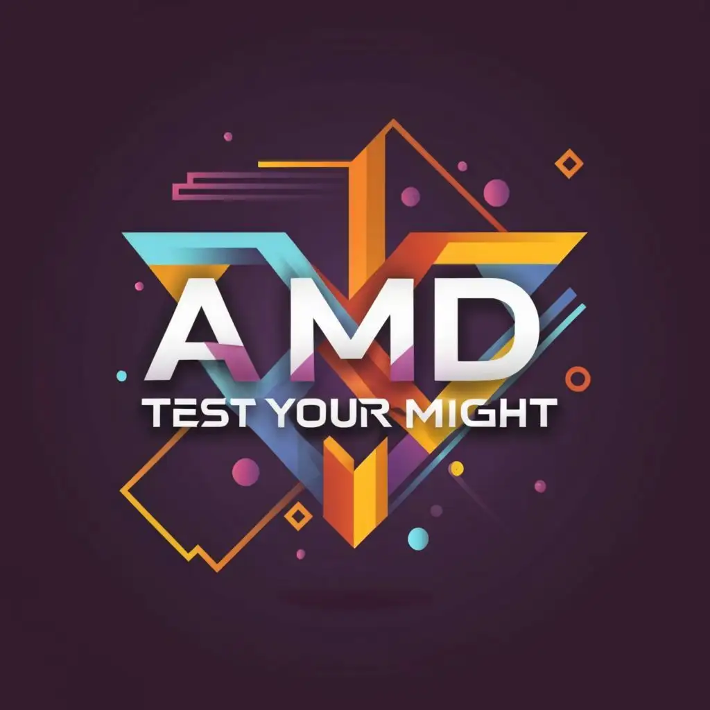 logo, test your might, with the text "AMD", typography, be used in Technology industry