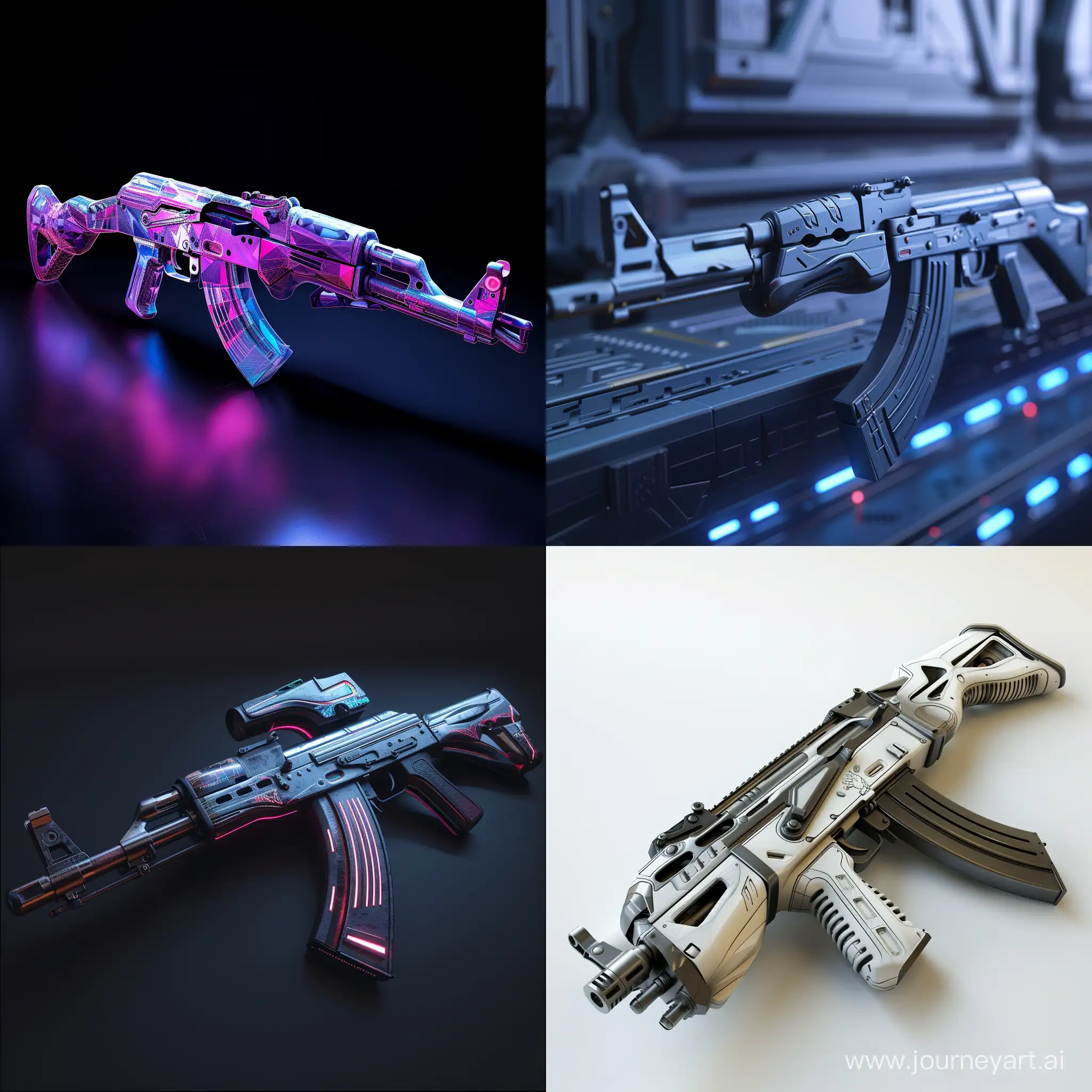 Futuristic AK-47, composite materials, octane render