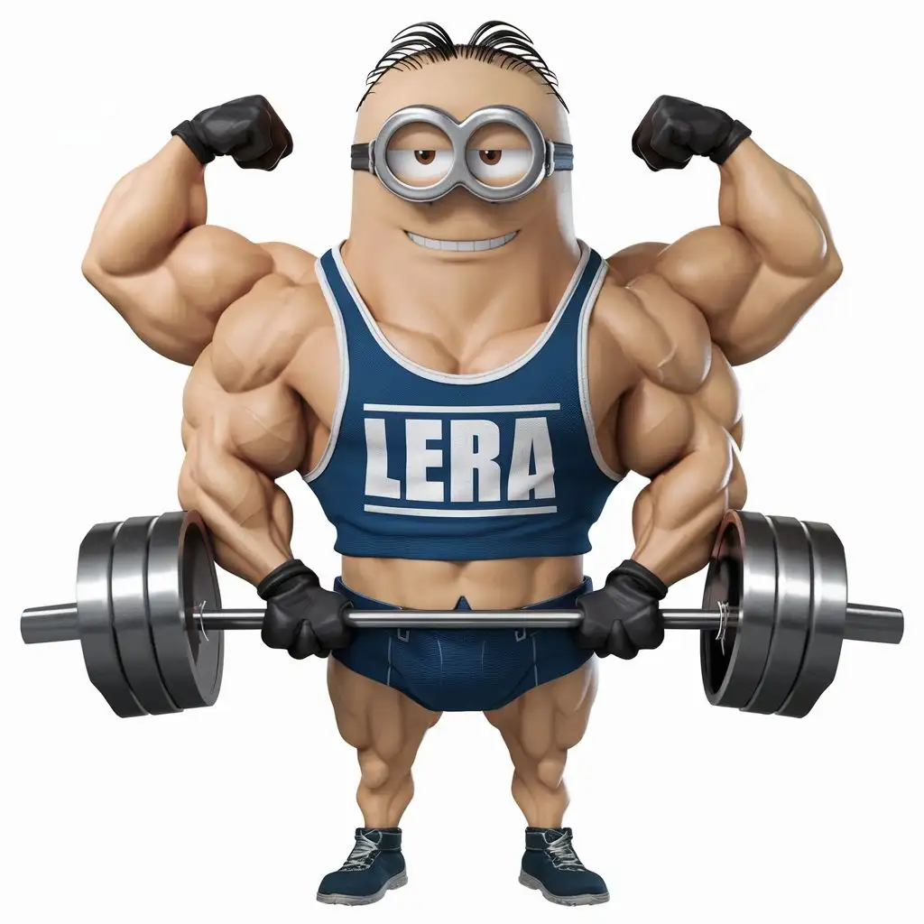 Buff-Gym-Enthusiast-in-LERA-Branded-Tee-with-Barbell