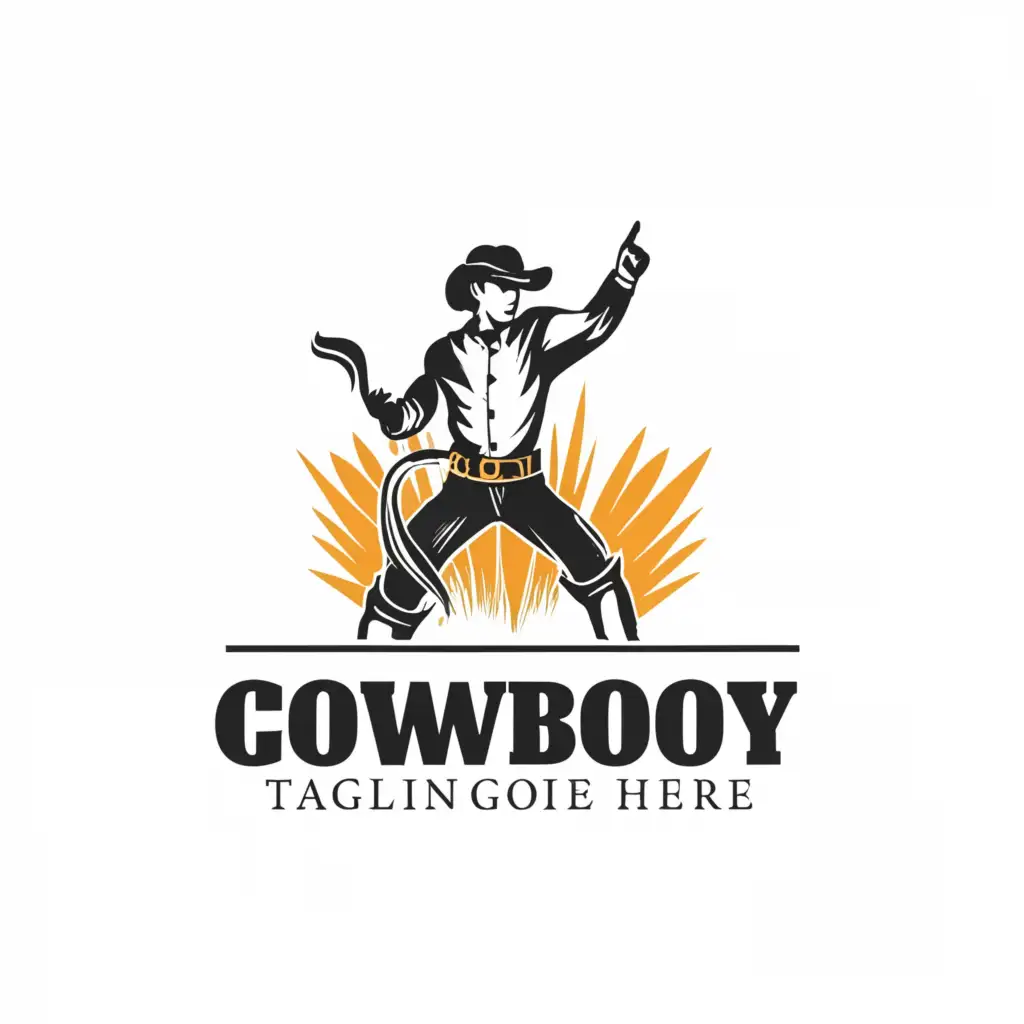 a logo design,with the text "cowboy", main symbol:cow boy front side,Moderate,be used in Retail industry,clear background