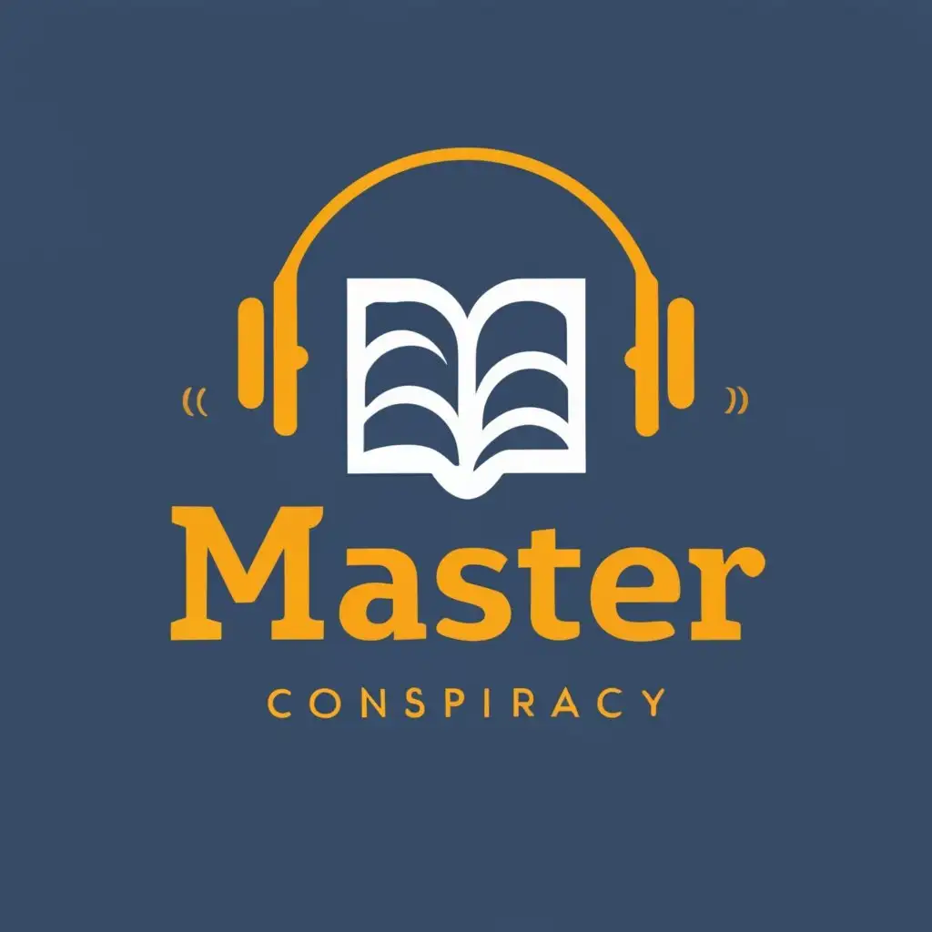 logo, Headphone Microphone book conspiracy, with the text "Master", typography, be used in Entertainment industry