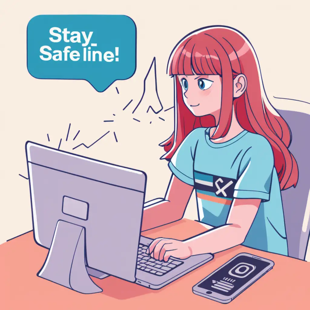 Online Safety Awareness Colorful Illustration for Staying Safe on the Internet