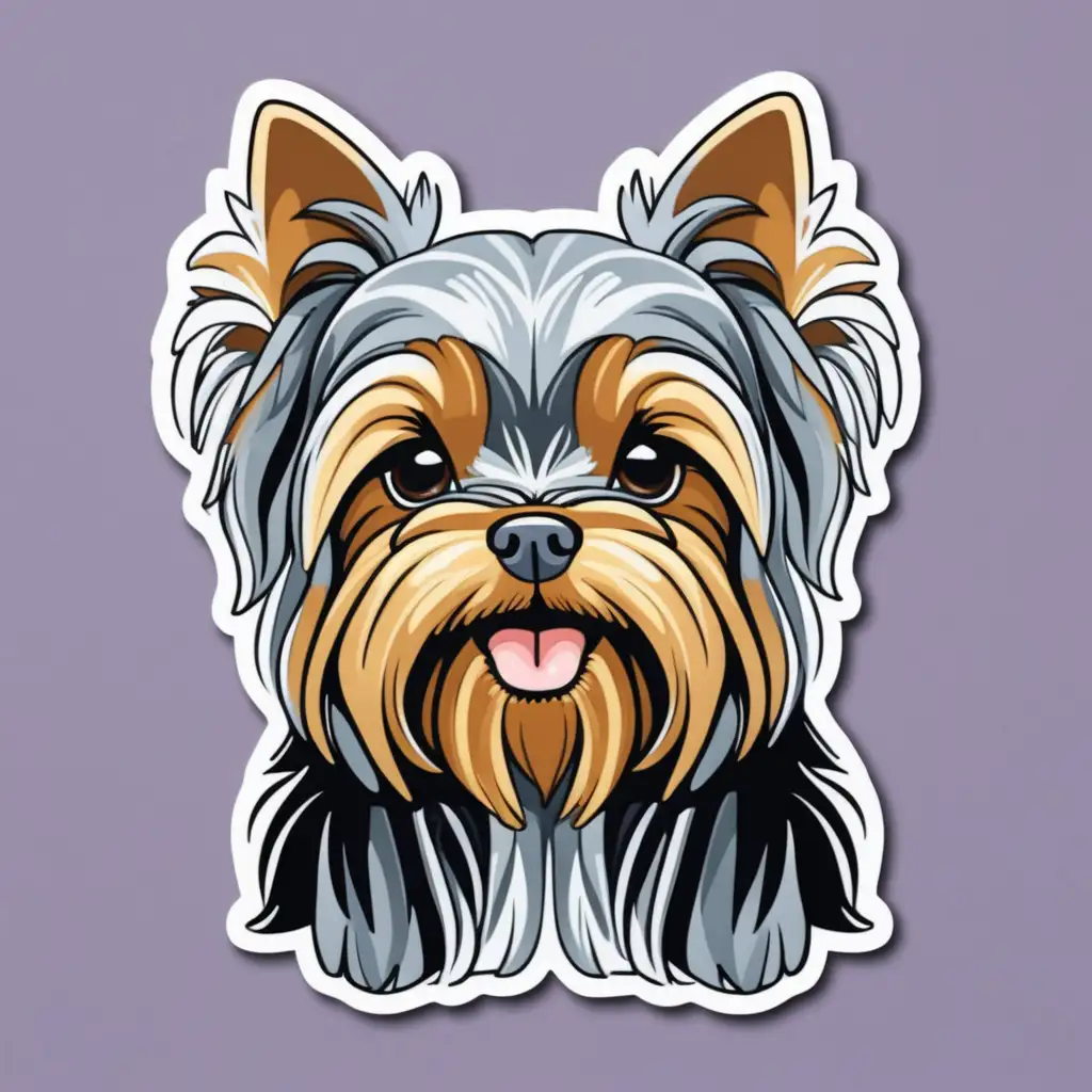 Adorable Yorkshire Terrier Dog Sticker for Pet Lovers