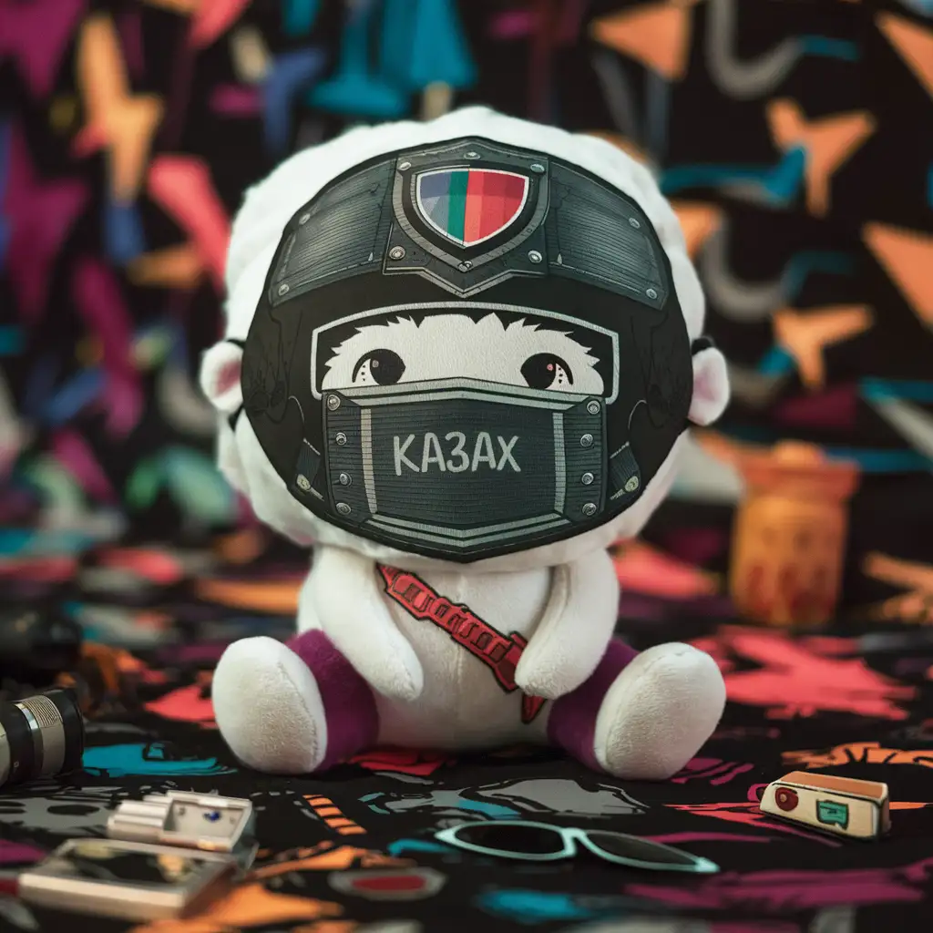 Cute-Plush-Toy-Wearing-Protective-Mask-with-Ka3ax-Inscription