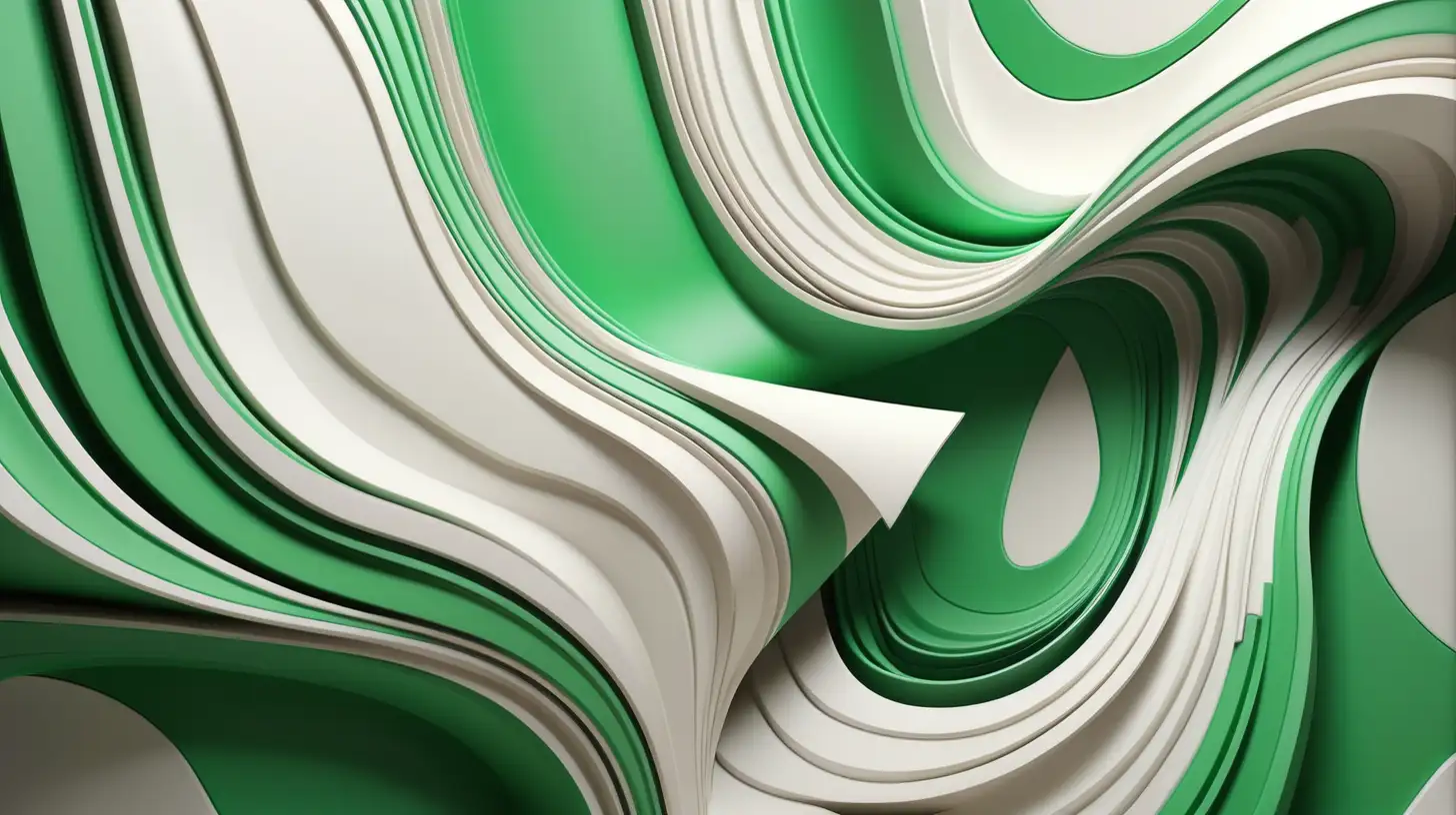 Abstract Green and White Design with Vibrant Strength