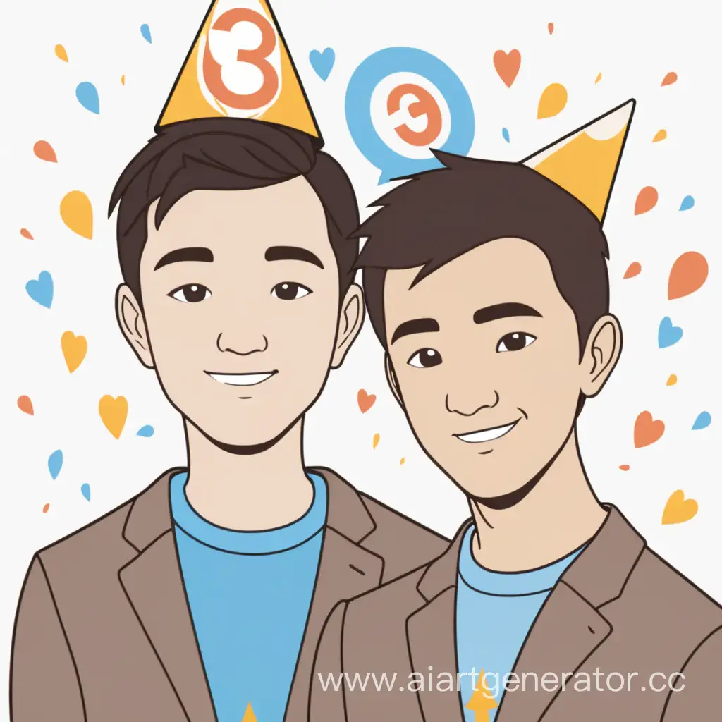 30 аперля, день рождения у двух братьев, казахи, аватарка для группового чата Телеграм, минимализм  