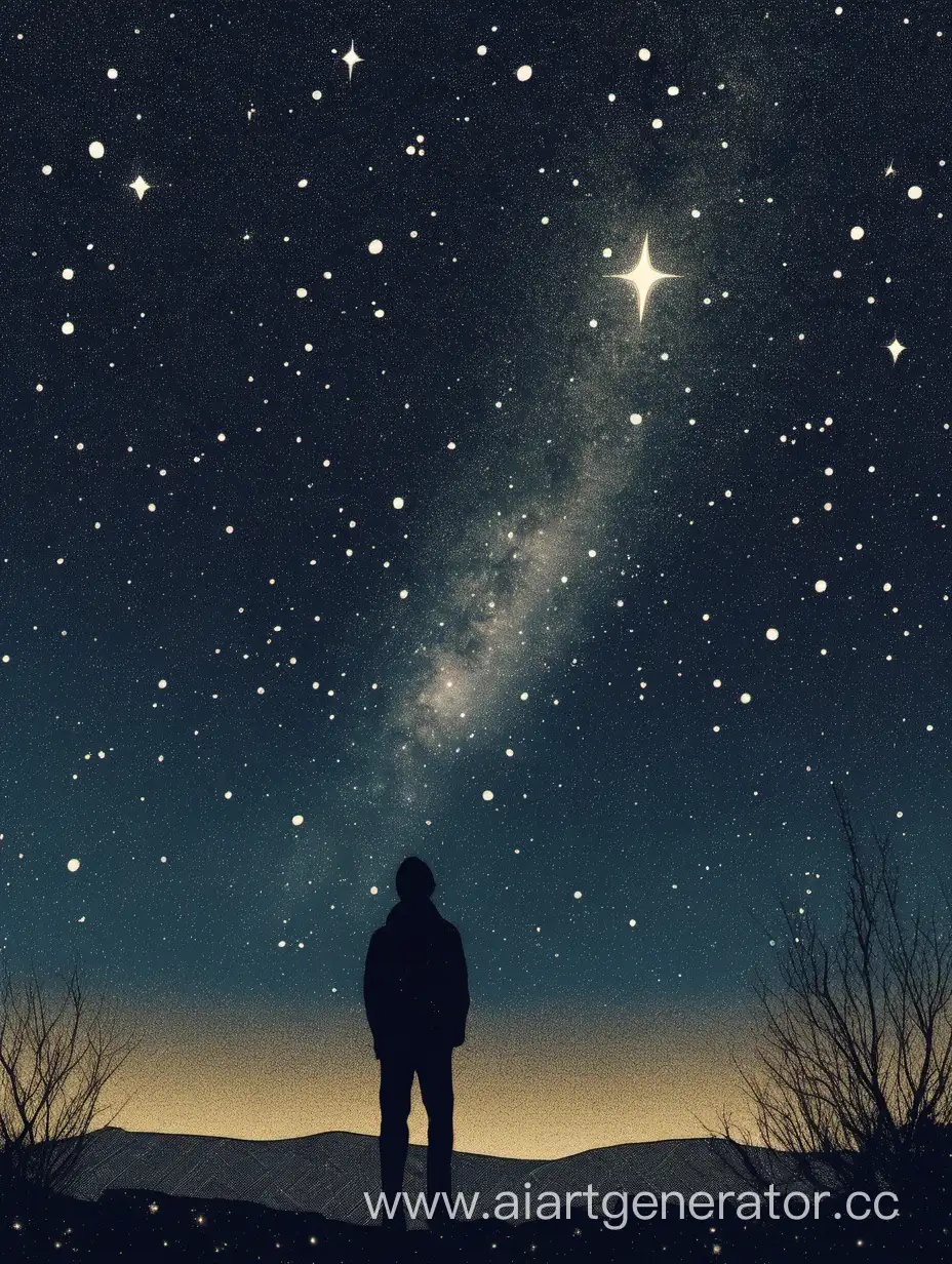 Contemplating-the-Cosmos-A-Soulful-Moment-of-Stargazing