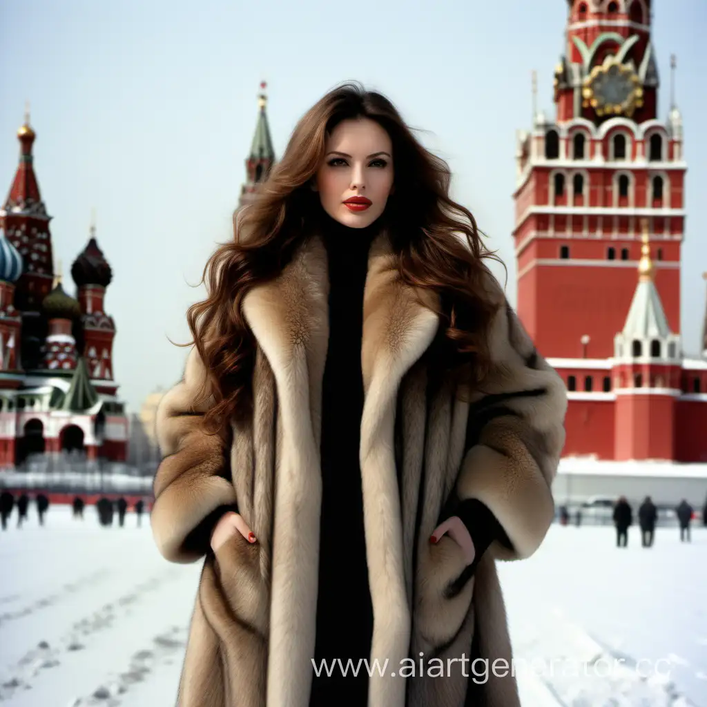 Fashionable-Woman-in-Fur-Coat-Poses-in-Moscows-Winter-Wonderland