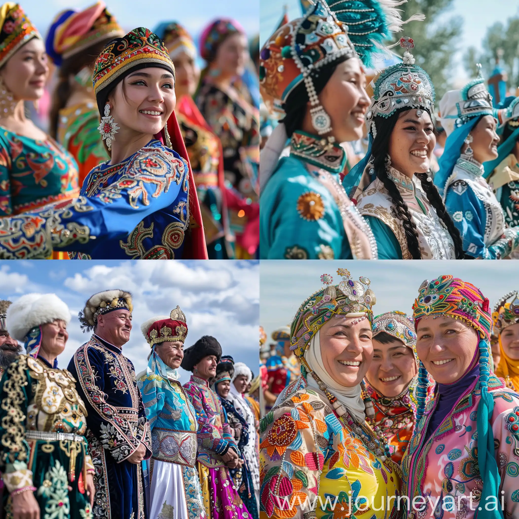 Казахи празднует праздник "Көрісу" 
