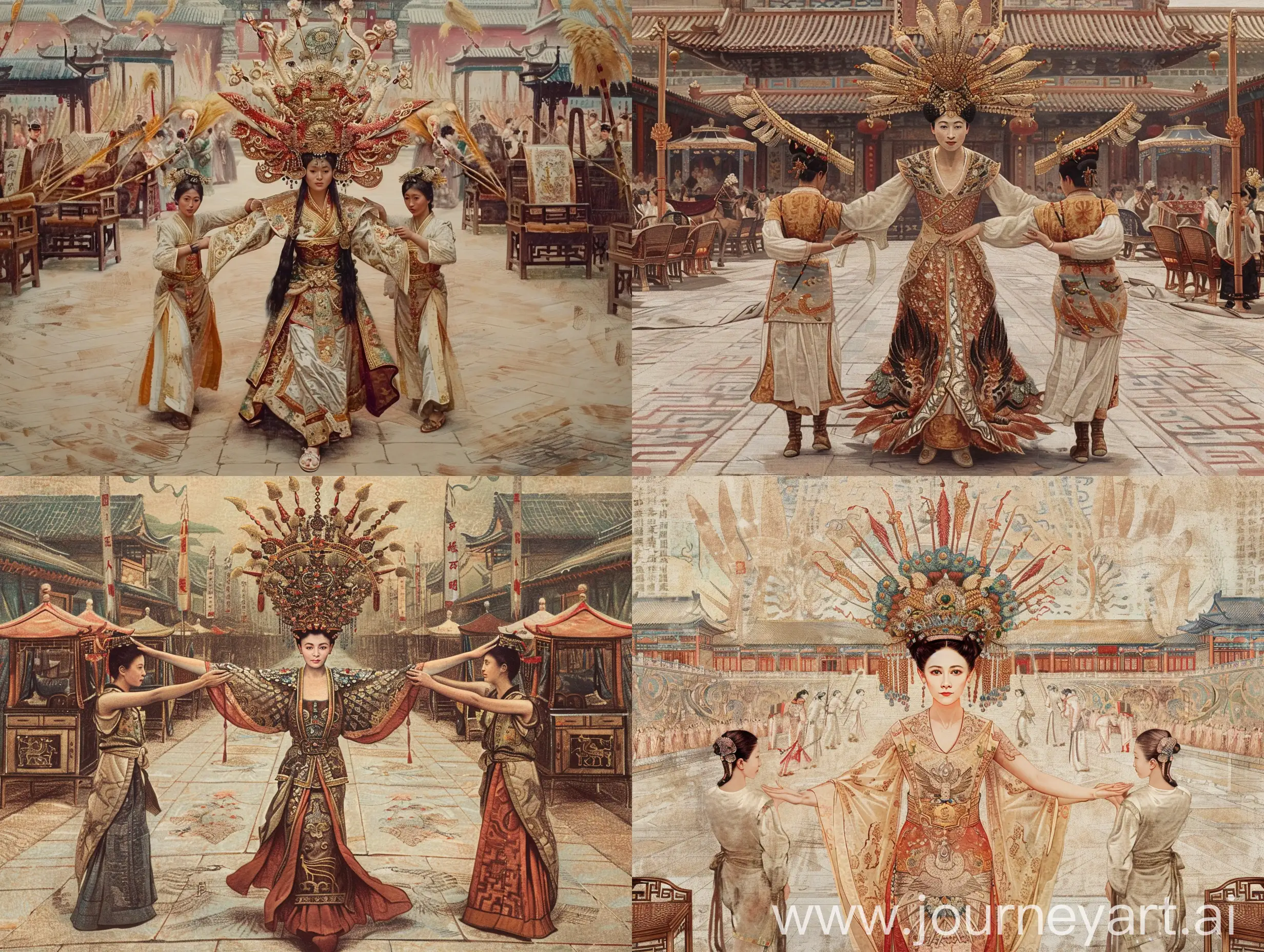Empress-Dowager-Cixis-Majestic-Procession-with-Devoted-Maids