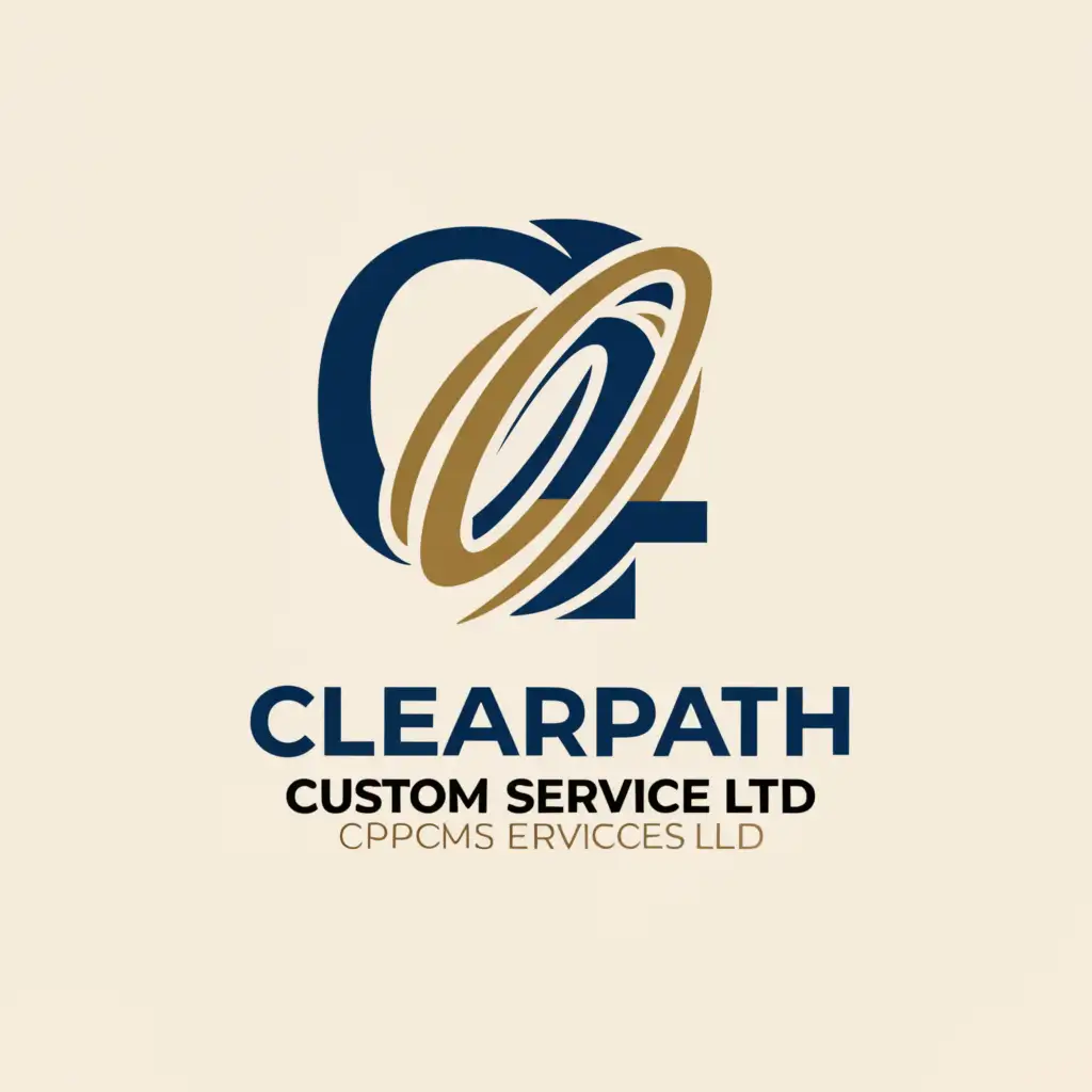 a logo design,with the text "ClearPath Customs Service Co. Ltd.", main symbol:CPCCS, BLUE AND GOLD FOR CUSTOMS,Moderate,be used in Nonprofit industry,clear background
