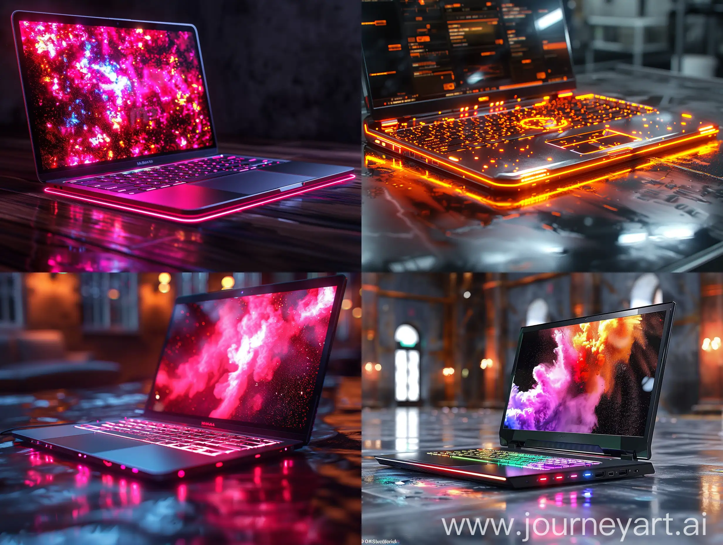 futuristic laptop, modern laptop, ultramodern laptop, octane render --stylize 1000