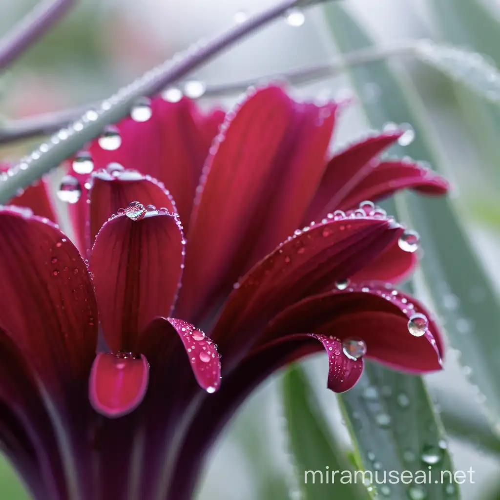 Morning Dew on Petal Tranquil Nature Closeup Photography