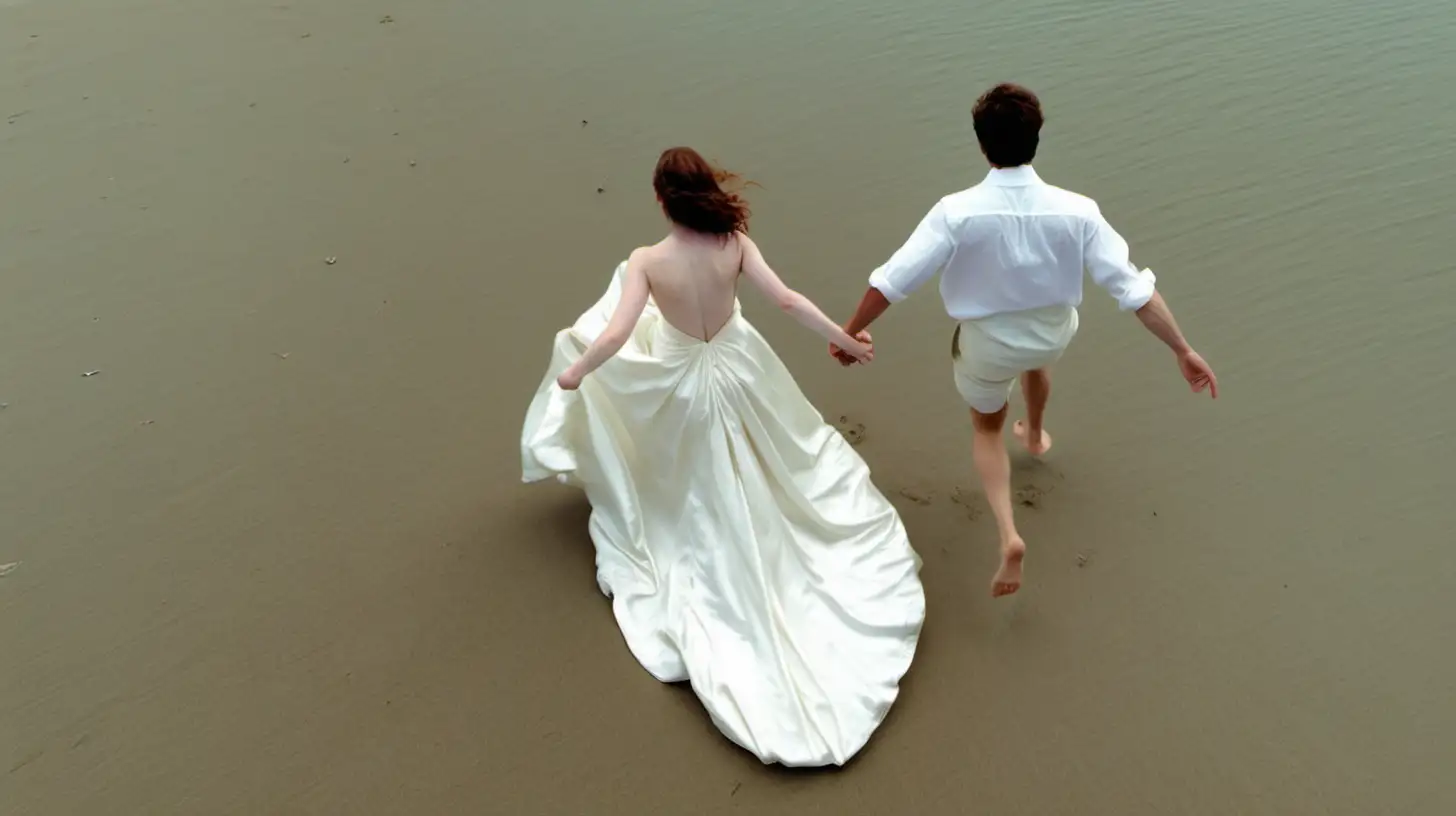 Anna Popplewell Beach Wedding Talc White Satin and Barefoot Bliss