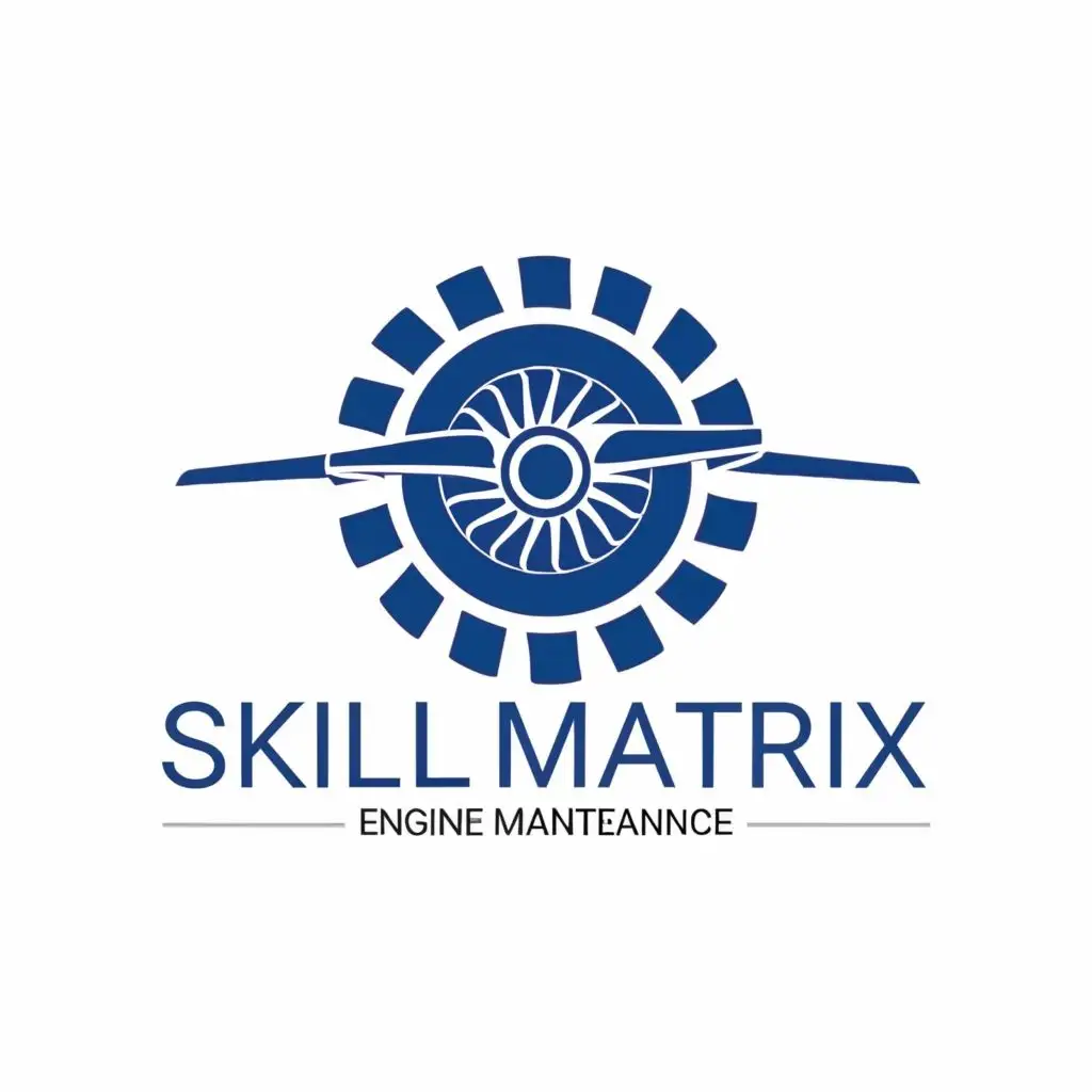 logo, Aircraft engine, with the text "Skill matrix", typography, be used in Engine maitenance