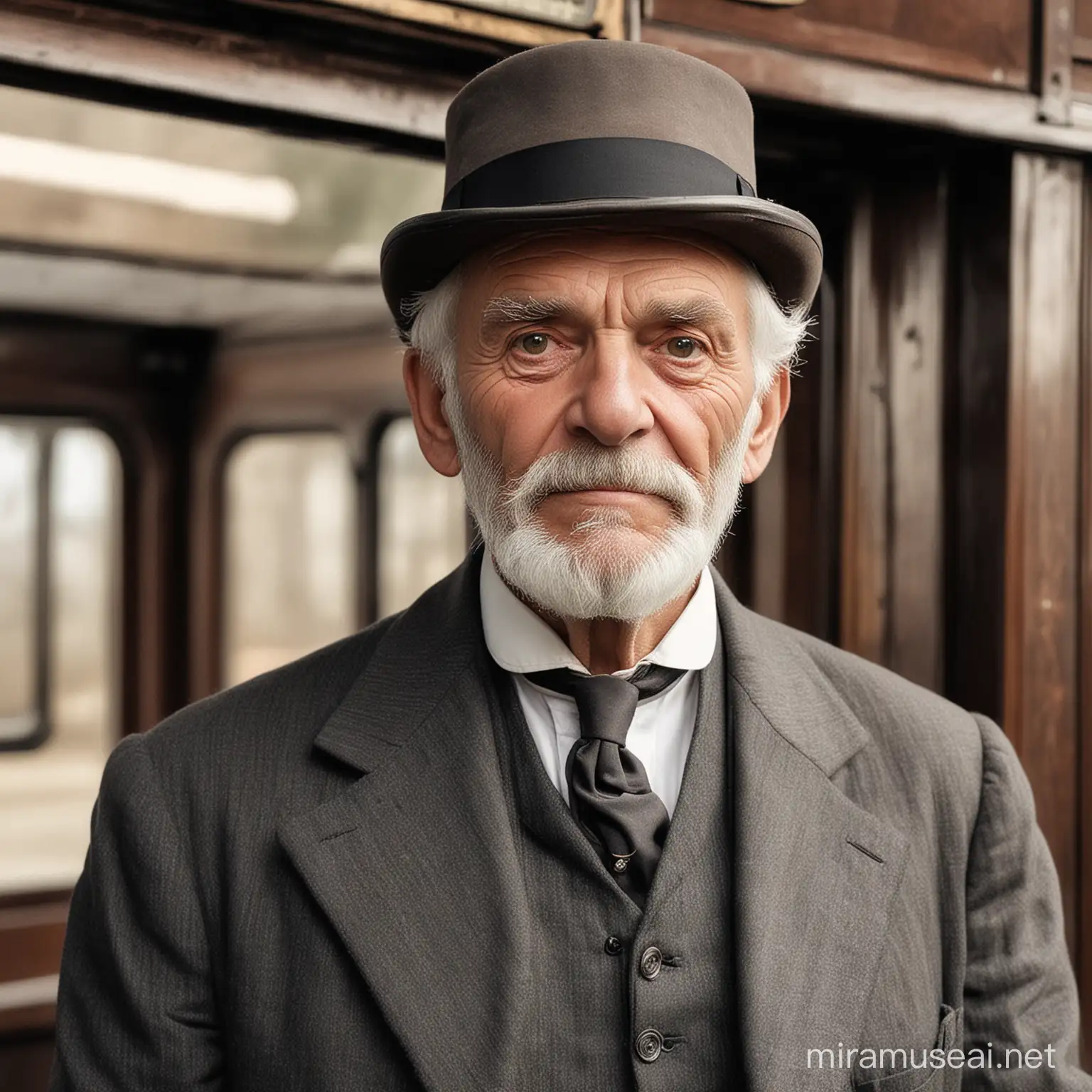 old man train conductor from 1901