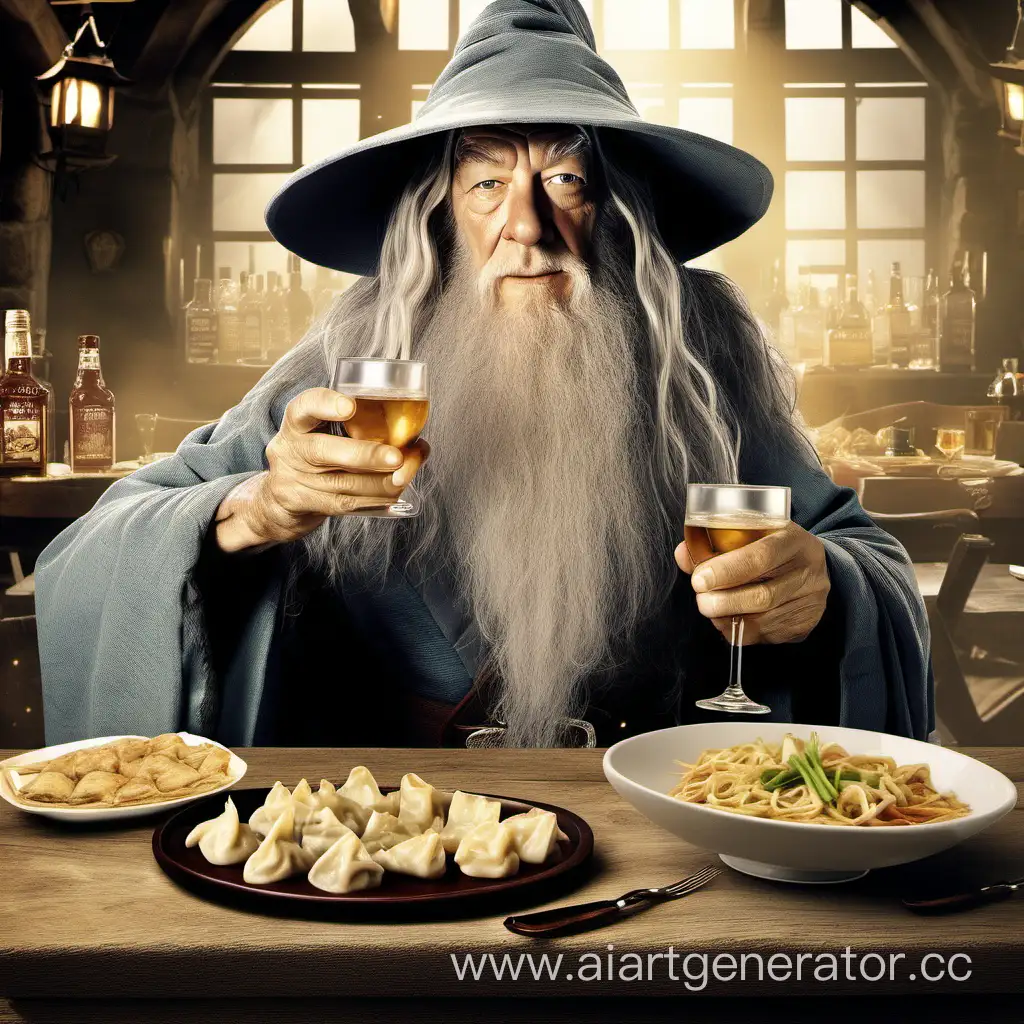 Gandalf-Enjoying-Dumplings-and-Vodka-with-Five-Fingers