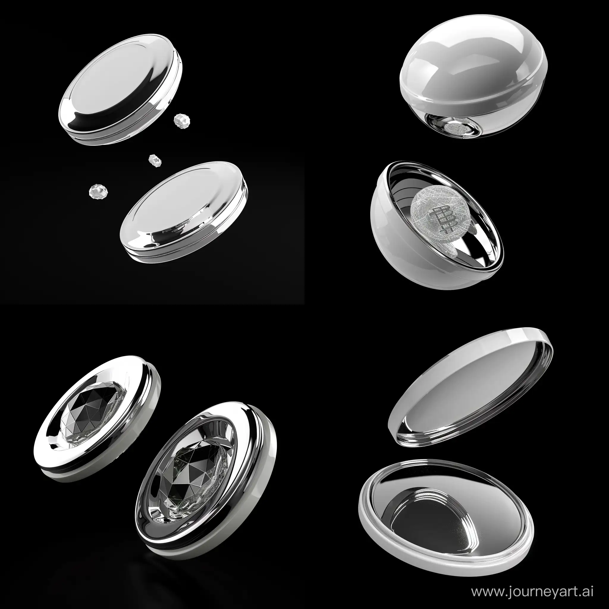 Dynamic-3D-Render-of-Flip-Rubbles-Coins-in-Chrome-Effect