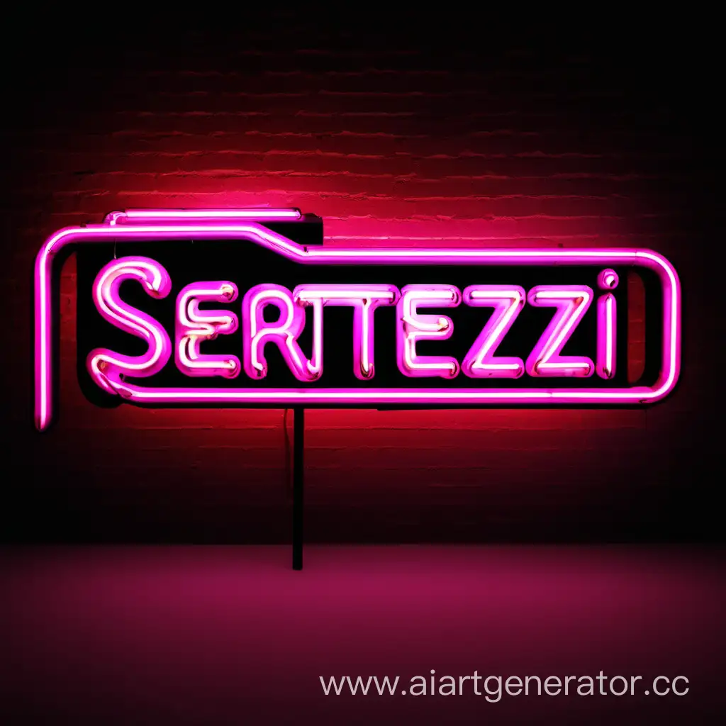 Vibrant-Neon-Sign-SerTezz-Illuminated-Against-Dark-Background