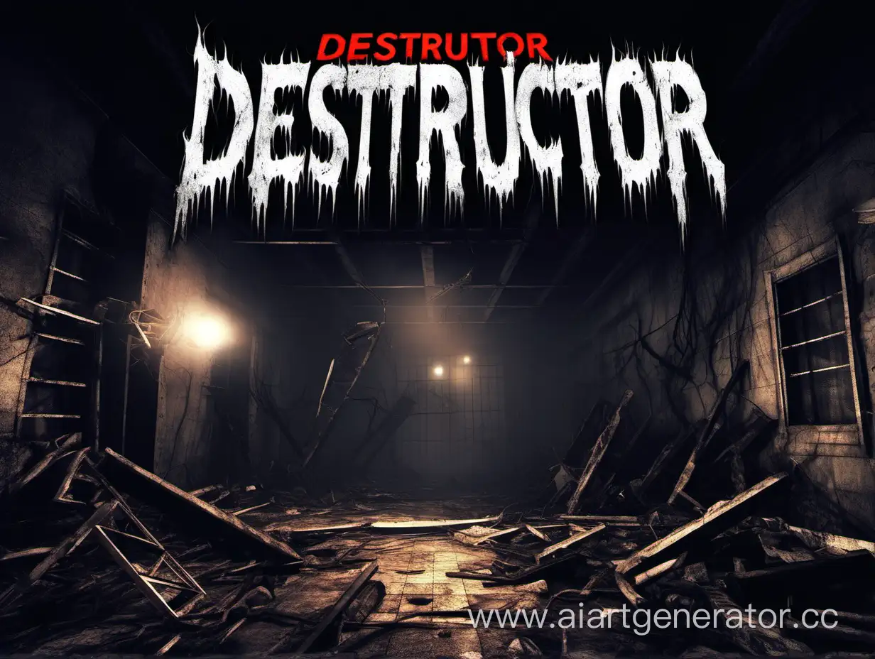 сгенерируй шапку для youtube канала "Destructor" с тематикой хоррор игр