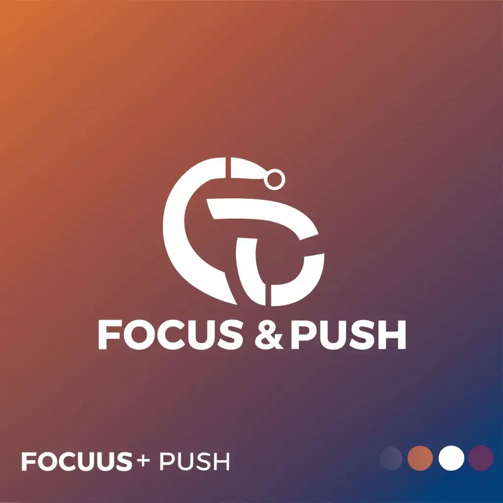 a logo design,with the text "Focus&Push", main symbol:Motivational channel,Moderate,be used in Education industry,clear background