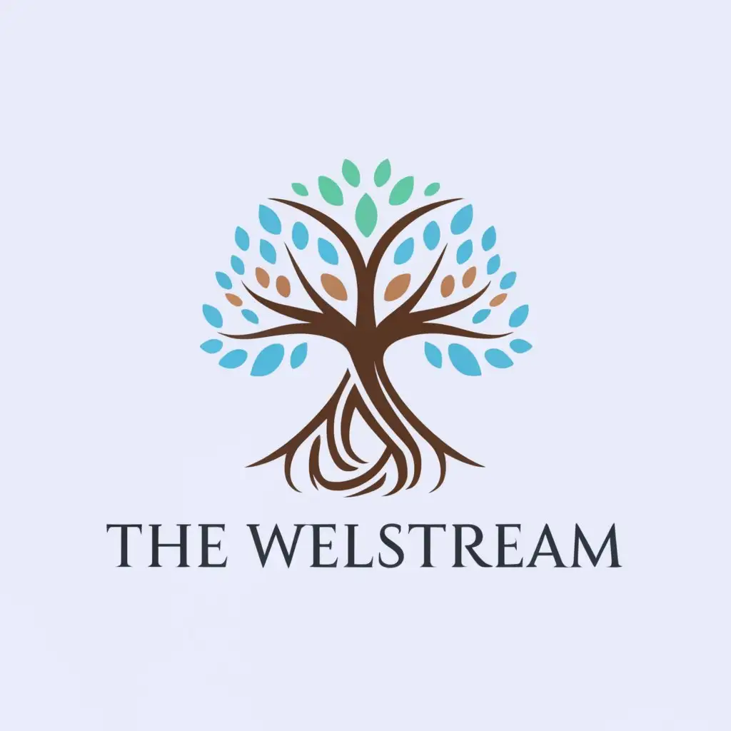 a logo design,with the text "the wellstream", main symbol:tree of life,Moderate,clear background