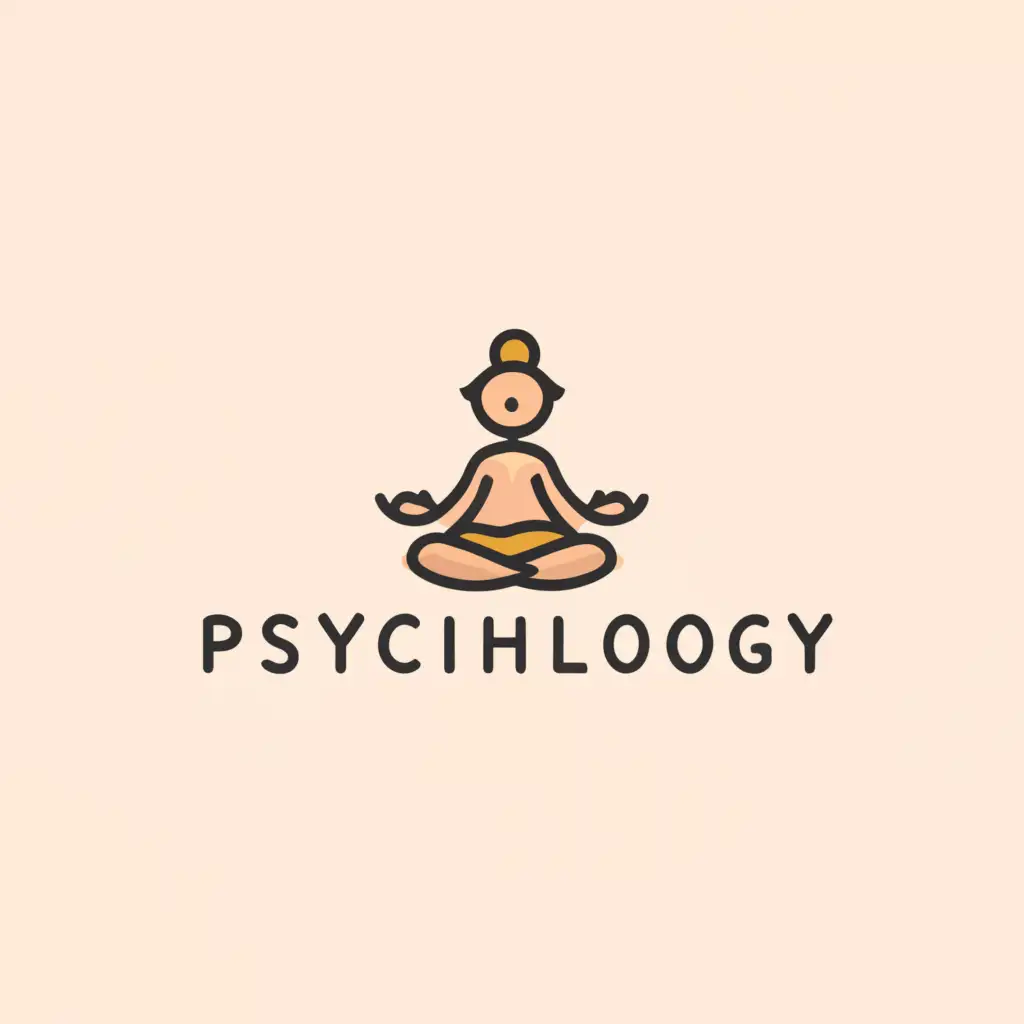 a logo design,with the text "Psychology", main symbol:a girl in a yoga pose,complex,be used in Home Family industry,clear background