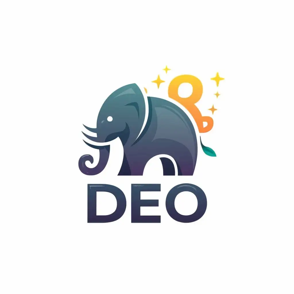 logo, ELEPHANT, with the text "DEO", typography, be used in Entertainment industry