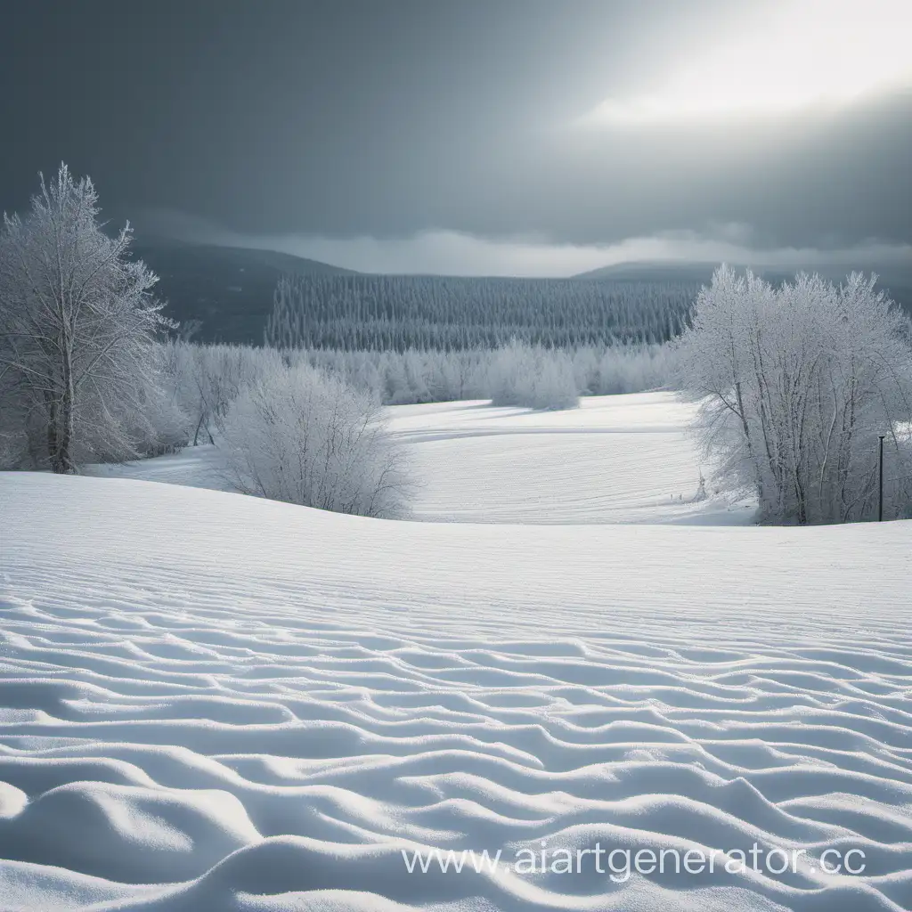 Winter-Landscape-with-Snow-Tranquil-Scene-of-SnowCovered-Land