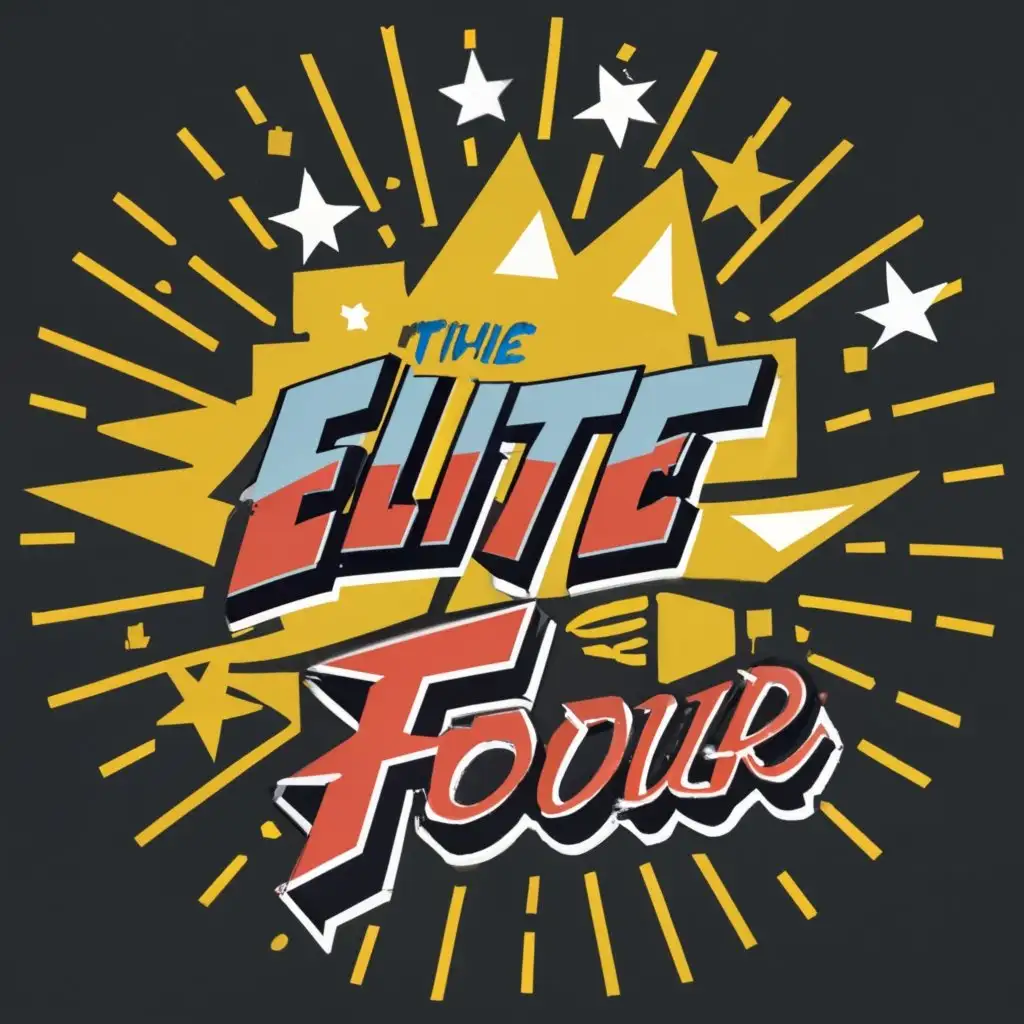 logo, CHAMPIONSHIP, with the text "THE ELITE FOUR ", typography
