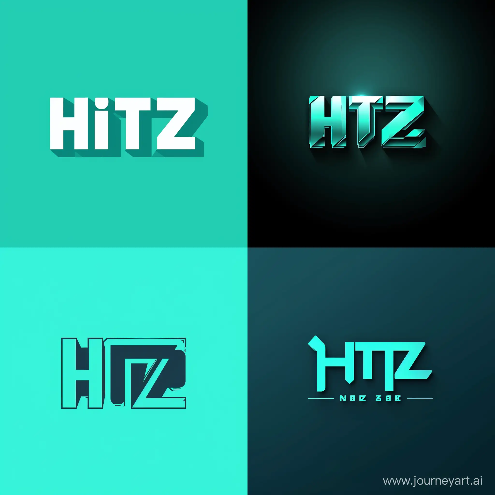 Logo for music streaming service named Hitz in aqua color and classic font style or in icon style without text