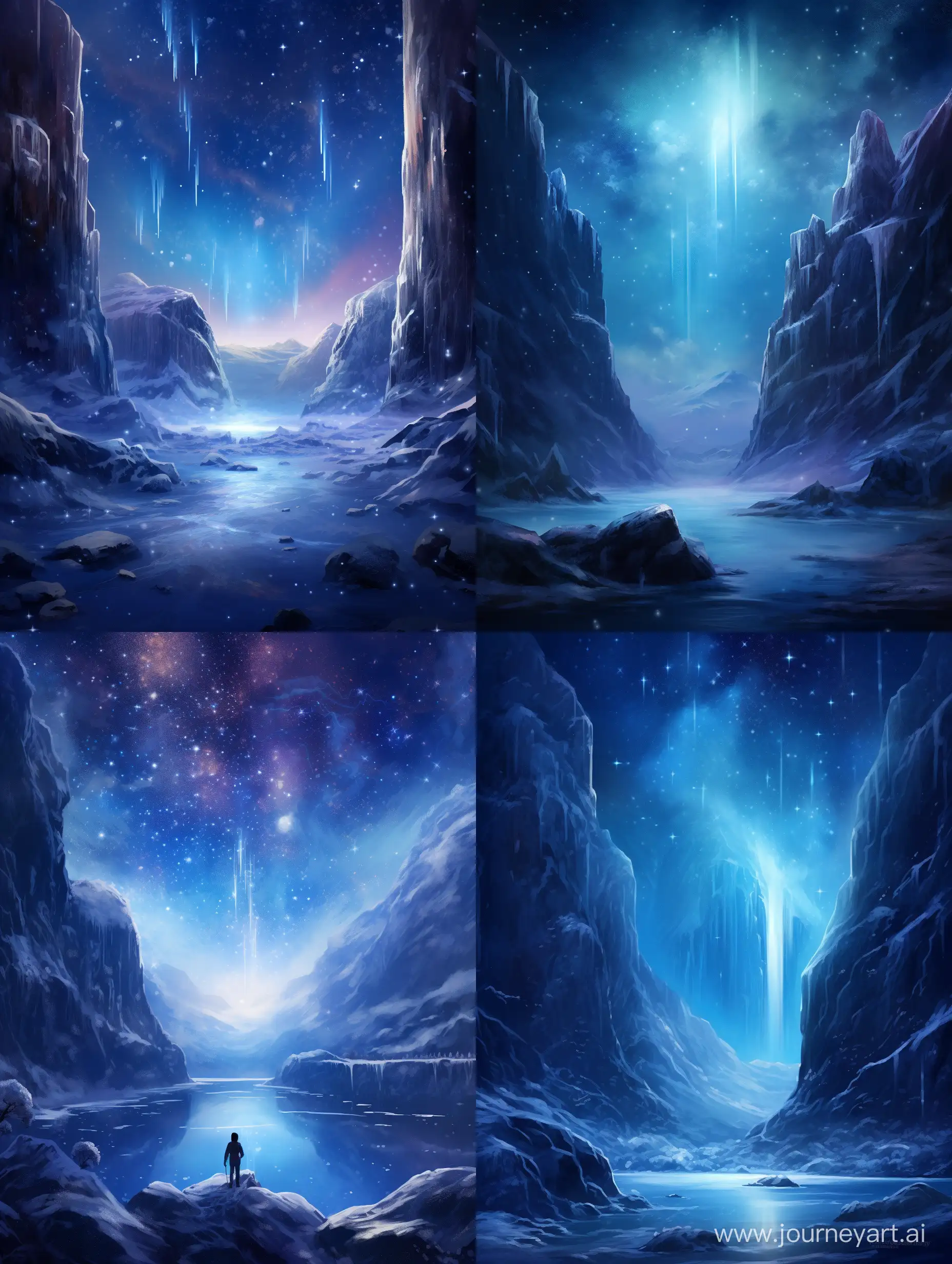 Enchanting-Frozen-Waterfall-Illuminated-by-Eternal-Flames