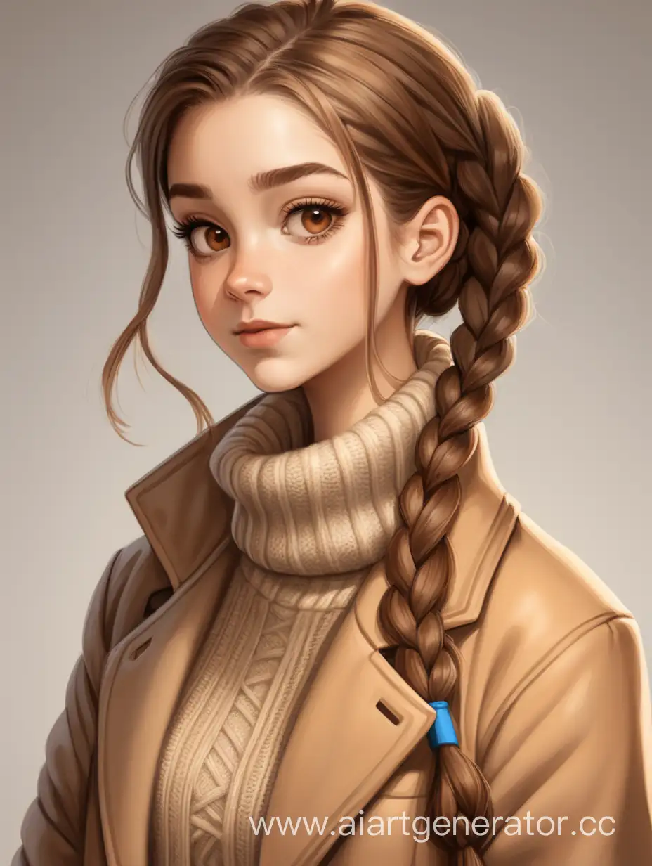 Elegant-BrownCoated-Scientist-with-Braided-Hair-and-Beige-Sweater