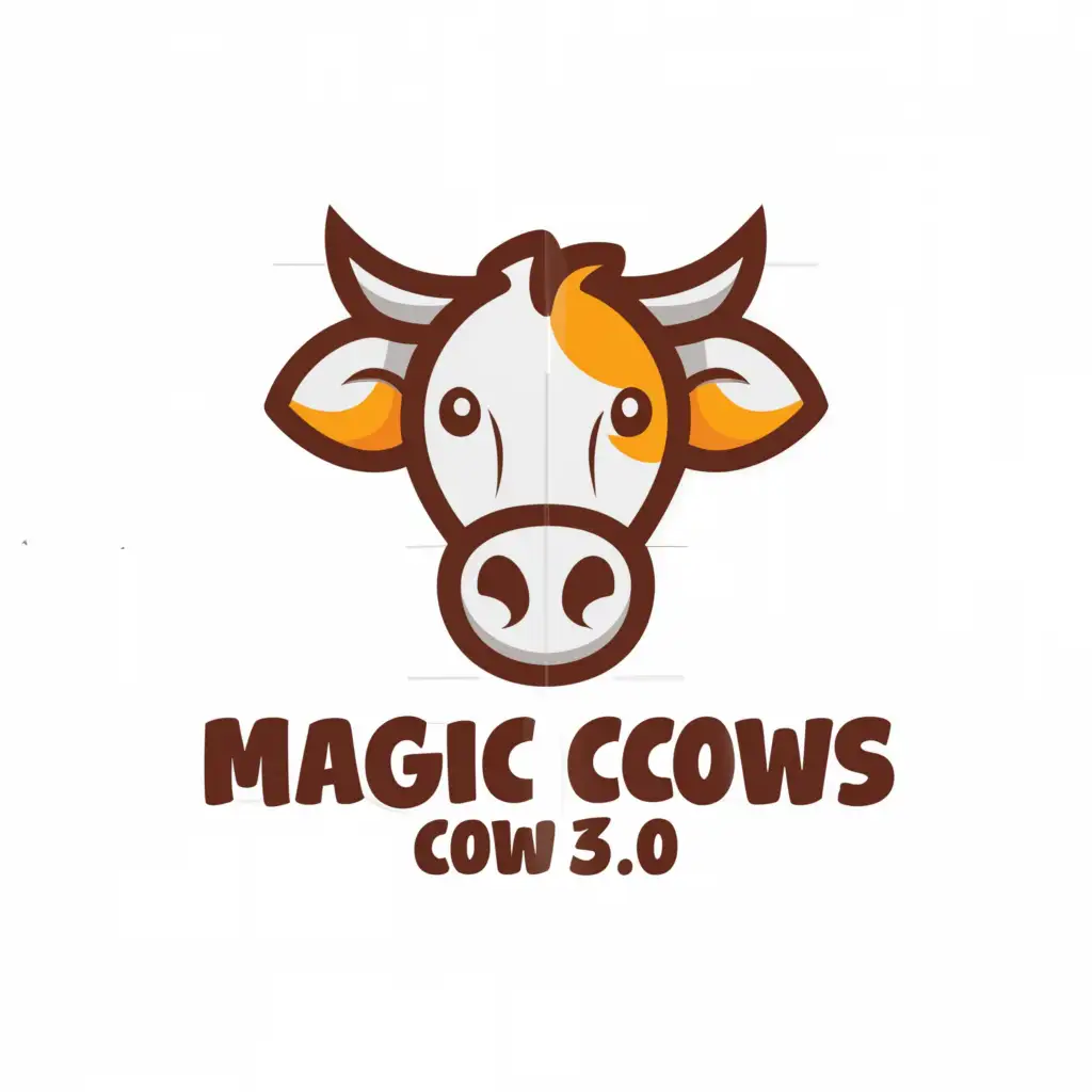 a logo design,with the text "Magic cows 3
.0
", main symbol:cow,Moderate,be used in Entertainment industry,clear background