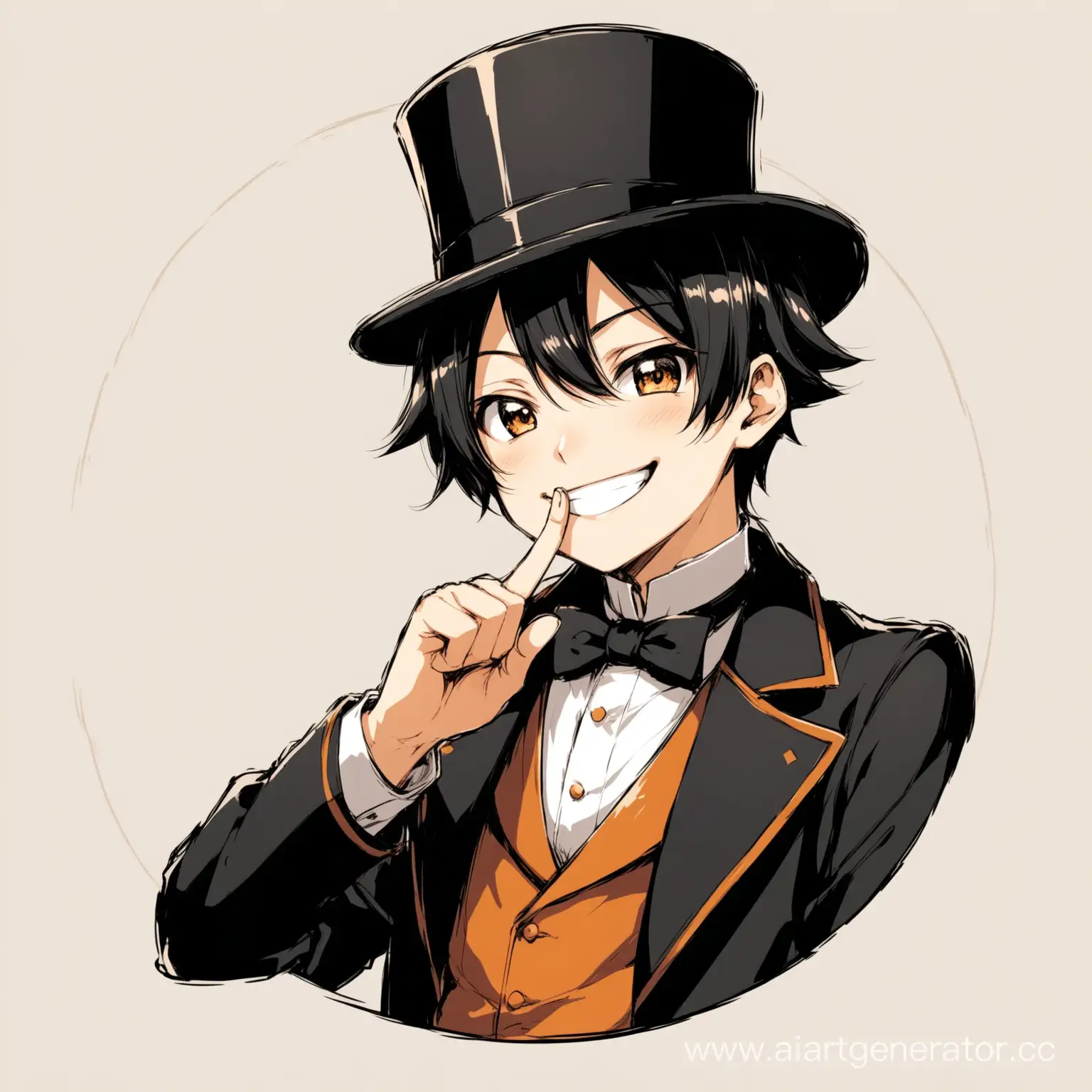 Anime-Boy-Whispering-with-Top-Hat-and-Black-Hair