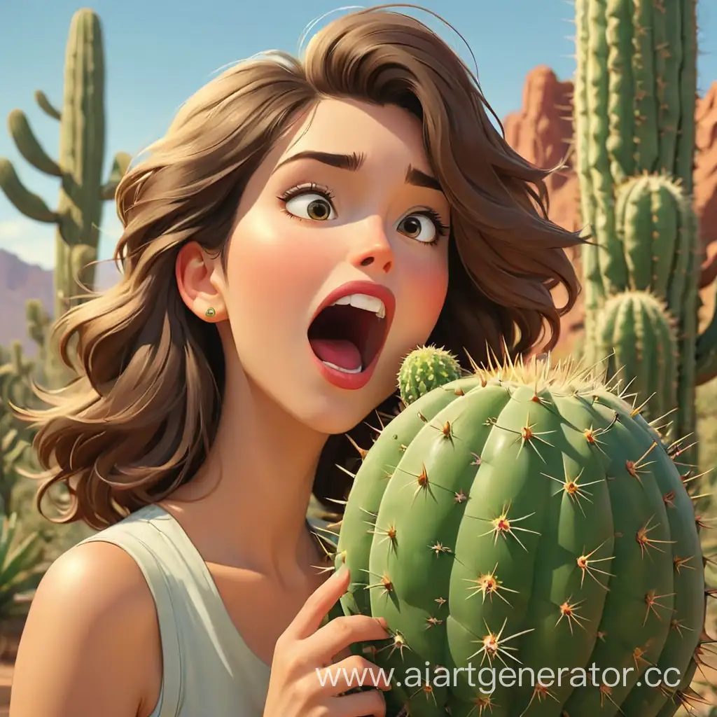 Playful-Cartoon-Women-Enjoy-Licking-a-Vibrant-Cactus